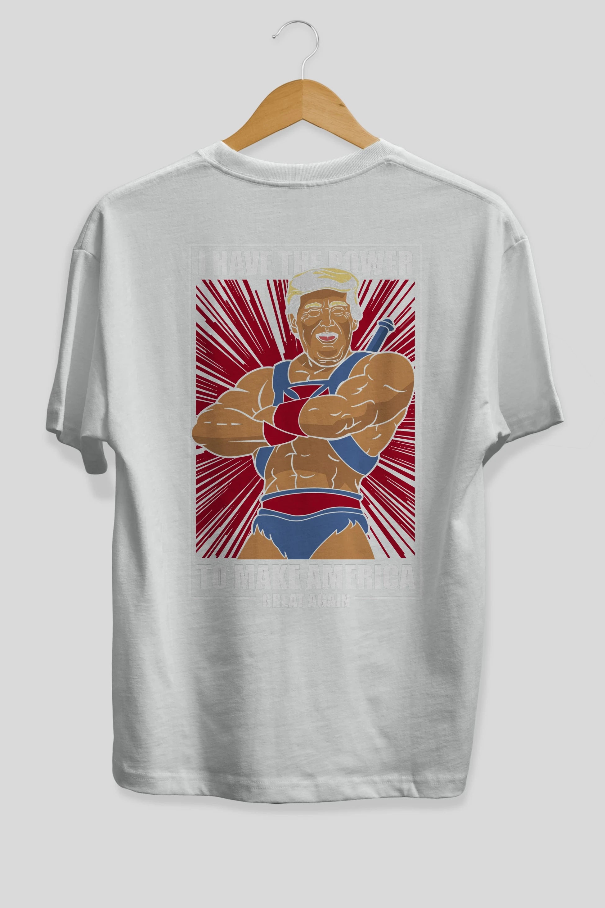 Trump Heman Arka Baskılı Oversize t-shirt Erkek Kadın Unisex %100 Pamuk tişort