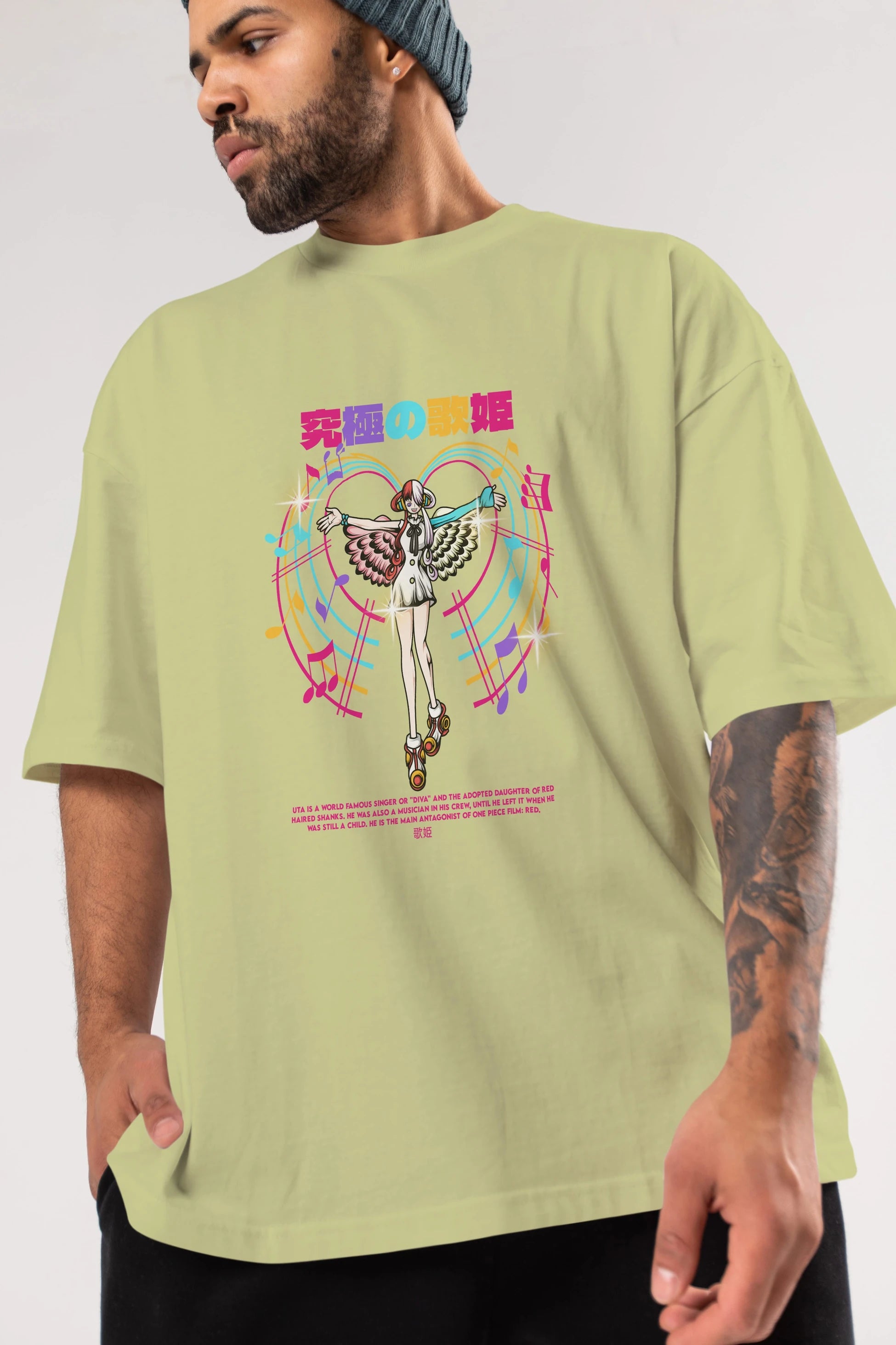 Uta Anime Ön Baskılı Oversize t-shirt %100 pamuk Erkek Kadın Unisex