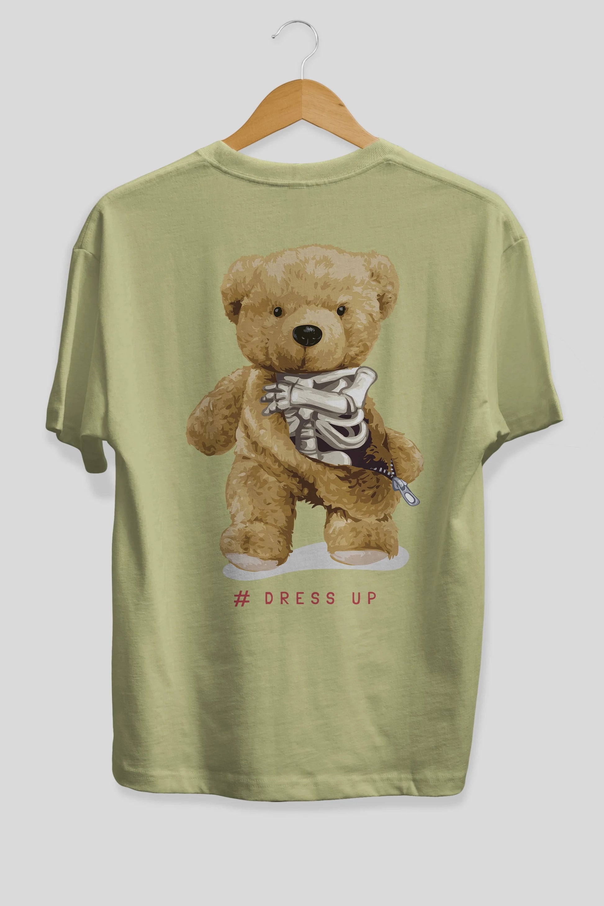 Teddy Bear Dress Up Arka Baskılı Oversize t-shirt Erkek Kadın Unisex %100 Pamuk