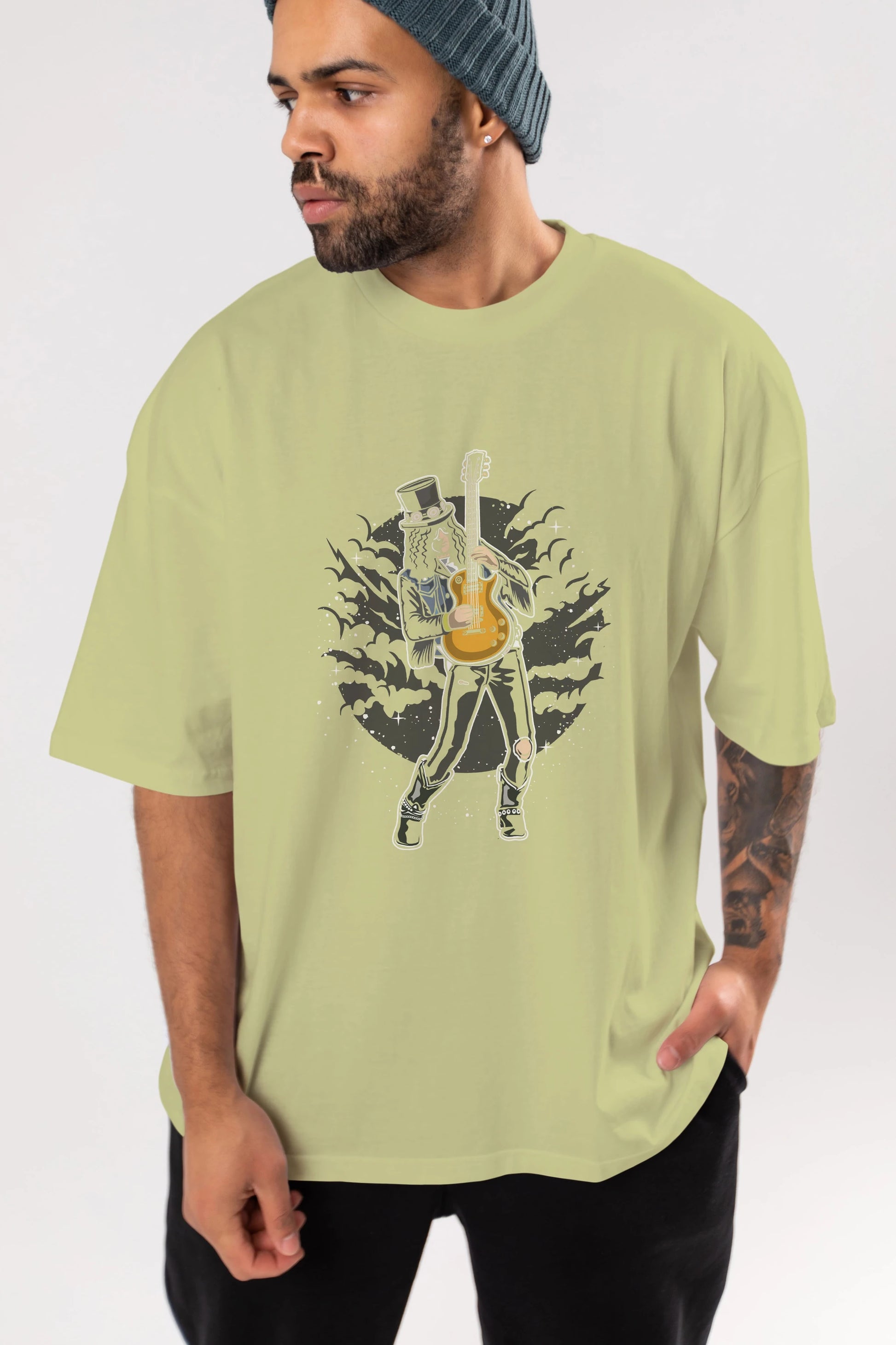 SLASH Ön Baskılı Oversize t-shirt Erkek Kadın Unisex %100 Pamuk tişort