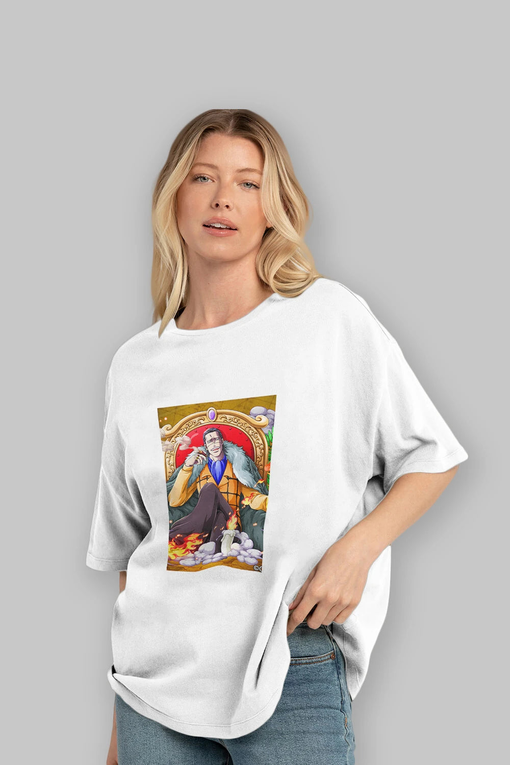 Crocodile Anime Ön Baskılı Oversize t-shirt Erkek Kadın Unisex