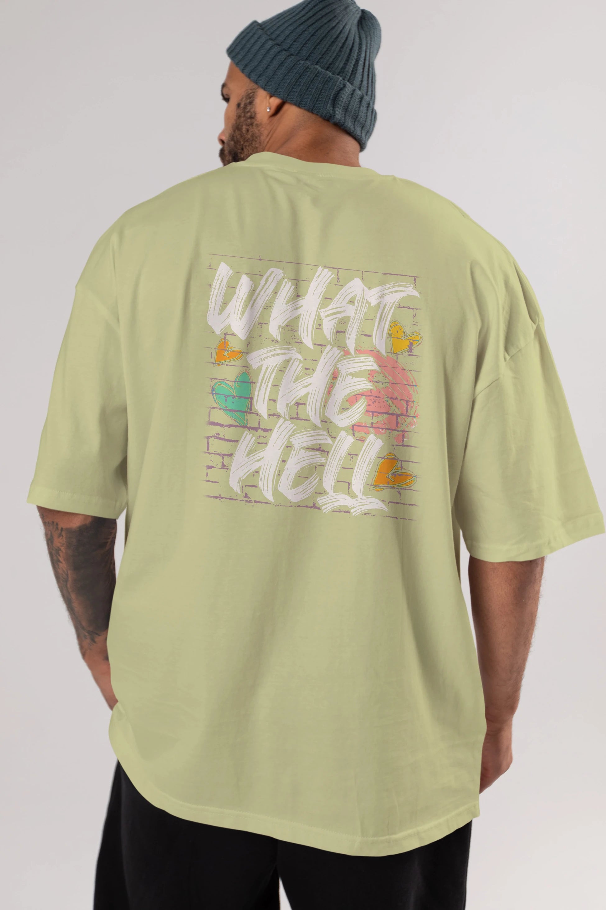 What The Hell Arka Baskılı Oversize t-shirt Erkek Kadın Unisex
