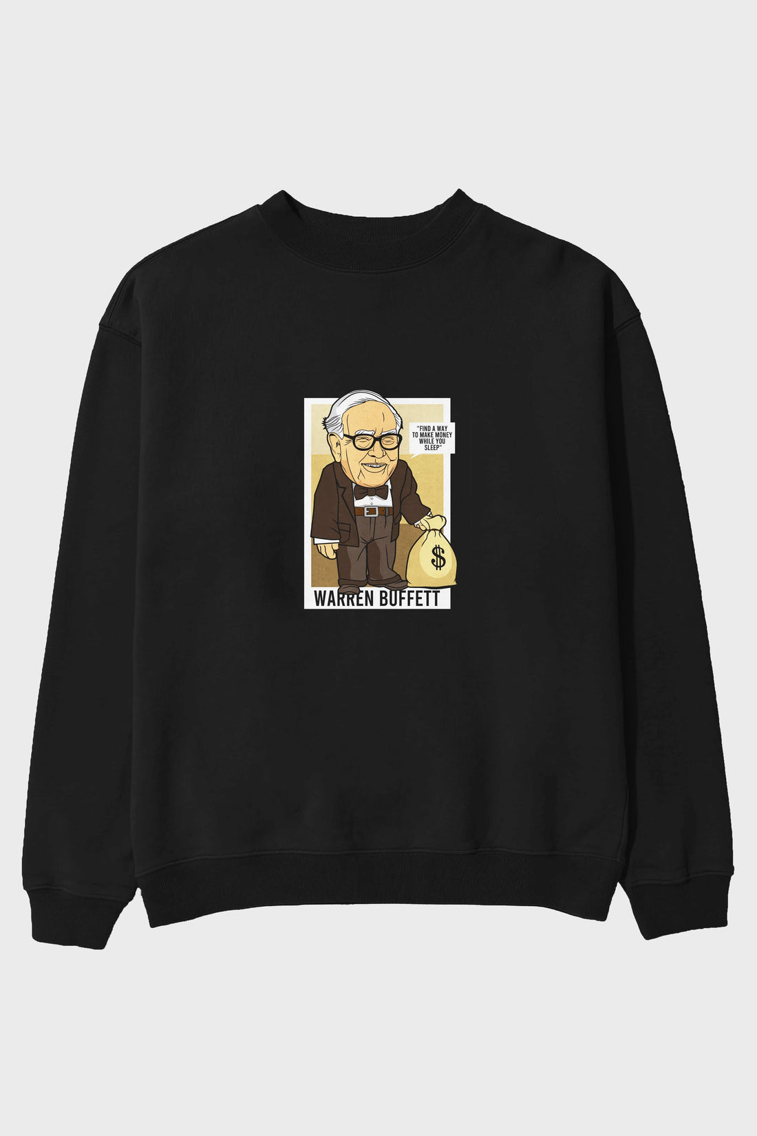 Warren Buffet Up Carl Ön Baskılı Oversize Sweatshirt Erkek Kadın Unisex