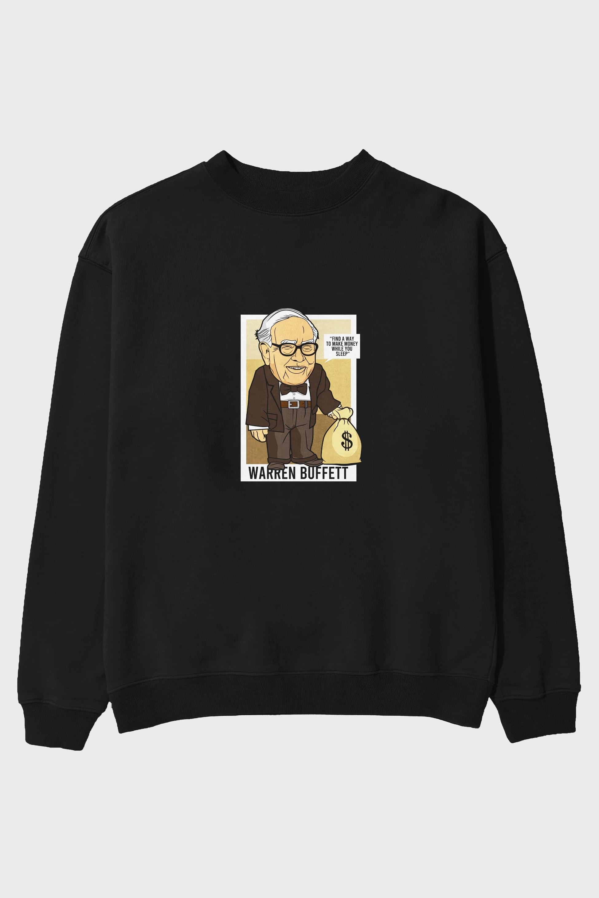 Warren Buffet Up Carl Ön Baskılı Oversize Sweatshirt Erkek Kadın Unisex
