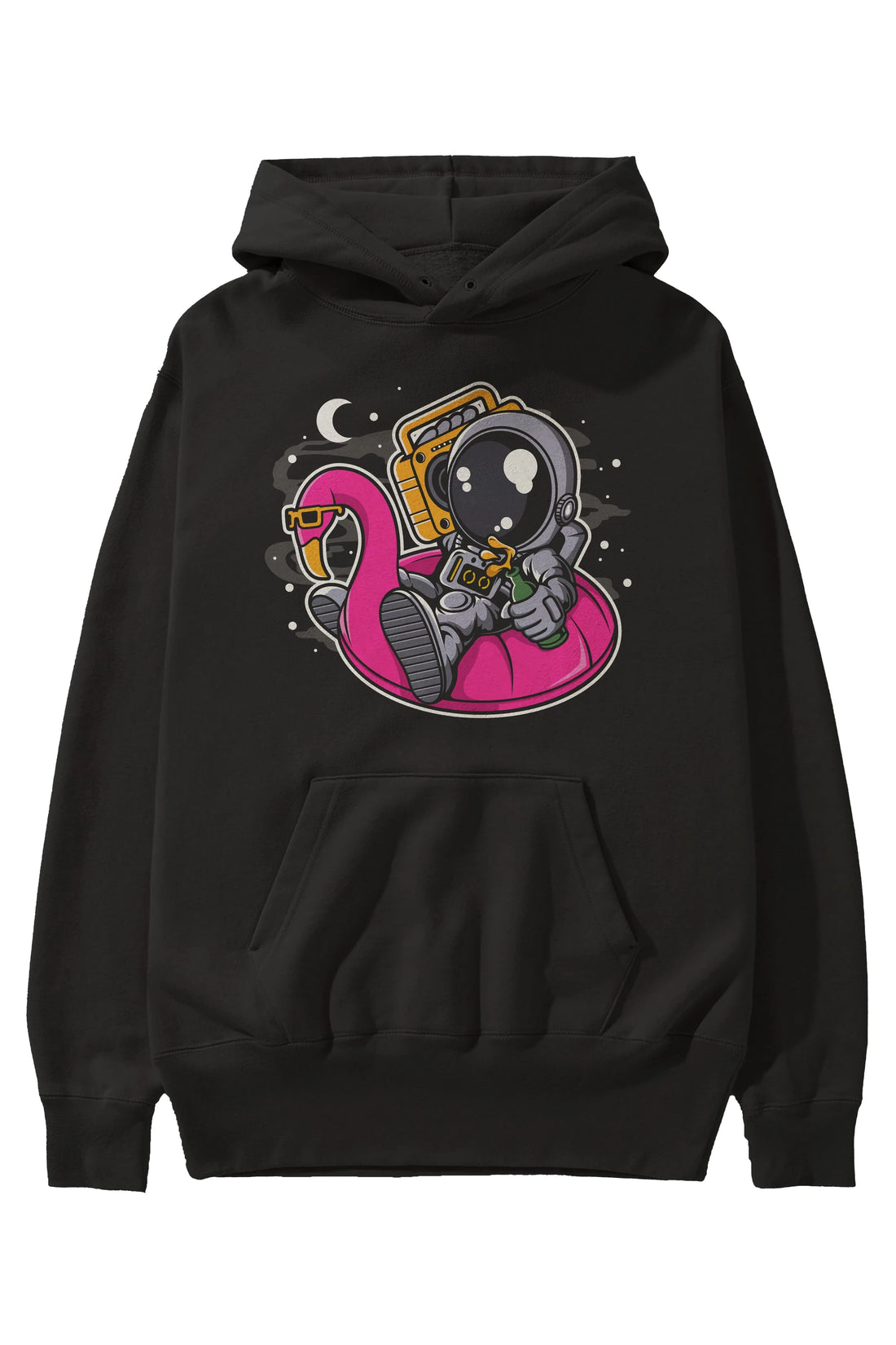 Astronaut Floaties Ballon Ön Baskılı Hoodie Oversize Kapüşonlu Sweatshirt Erkek Kadın Unisex