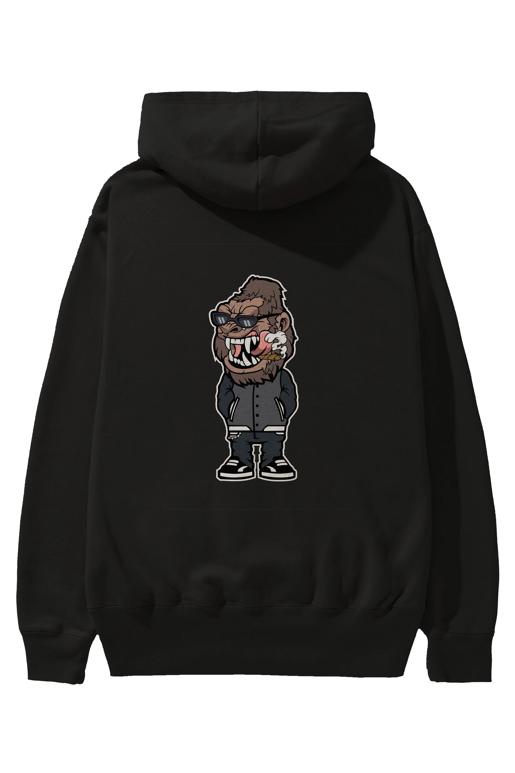 Gorilla Street Style Arka Baskılı Hoodie Oversize Kapüşonlu Sweatshirt Erkek Kadın Unisex
