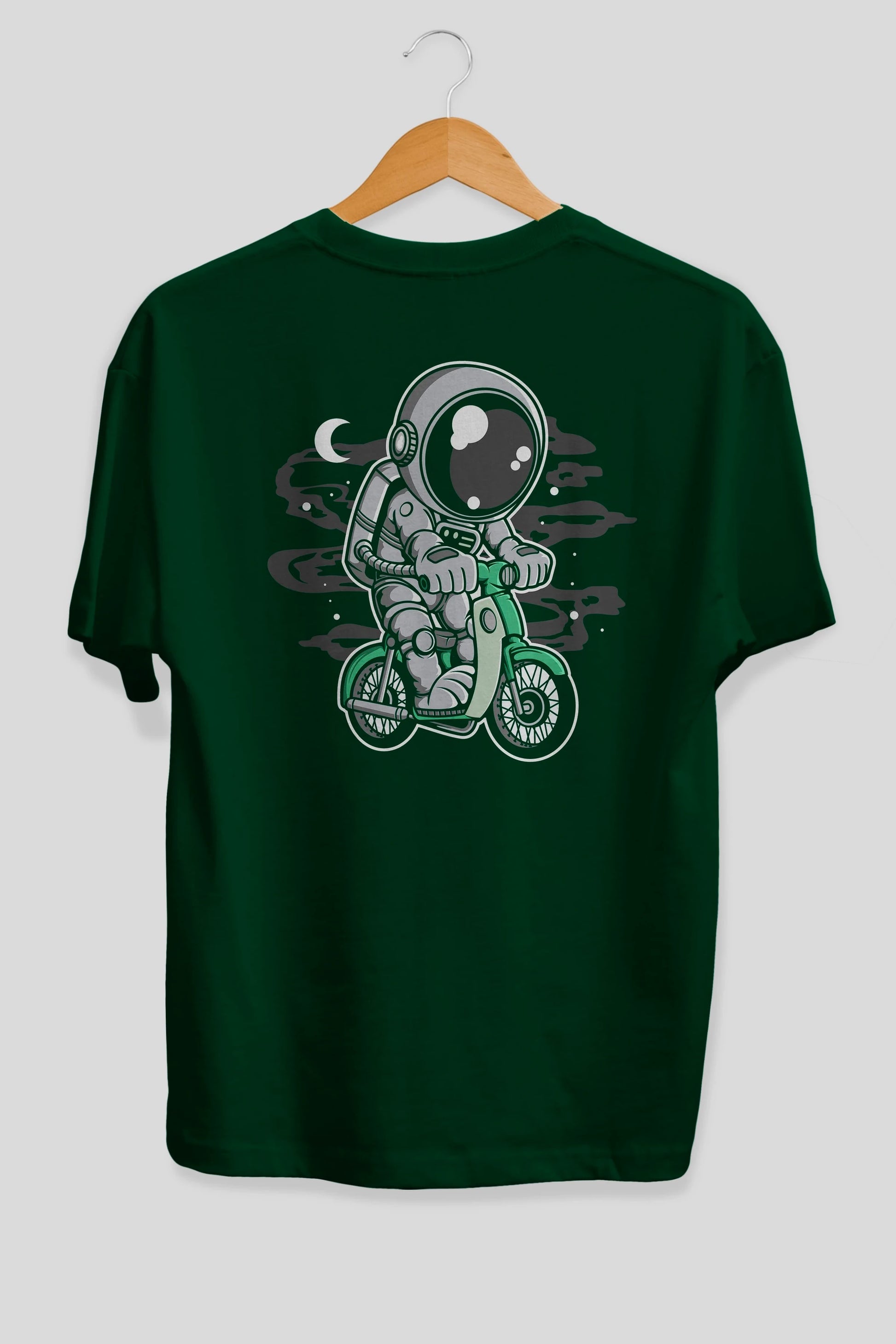 Astronaut Classic Motorbike Arka Baskılı Oversize t-shirt Erkek Kadın Unisex