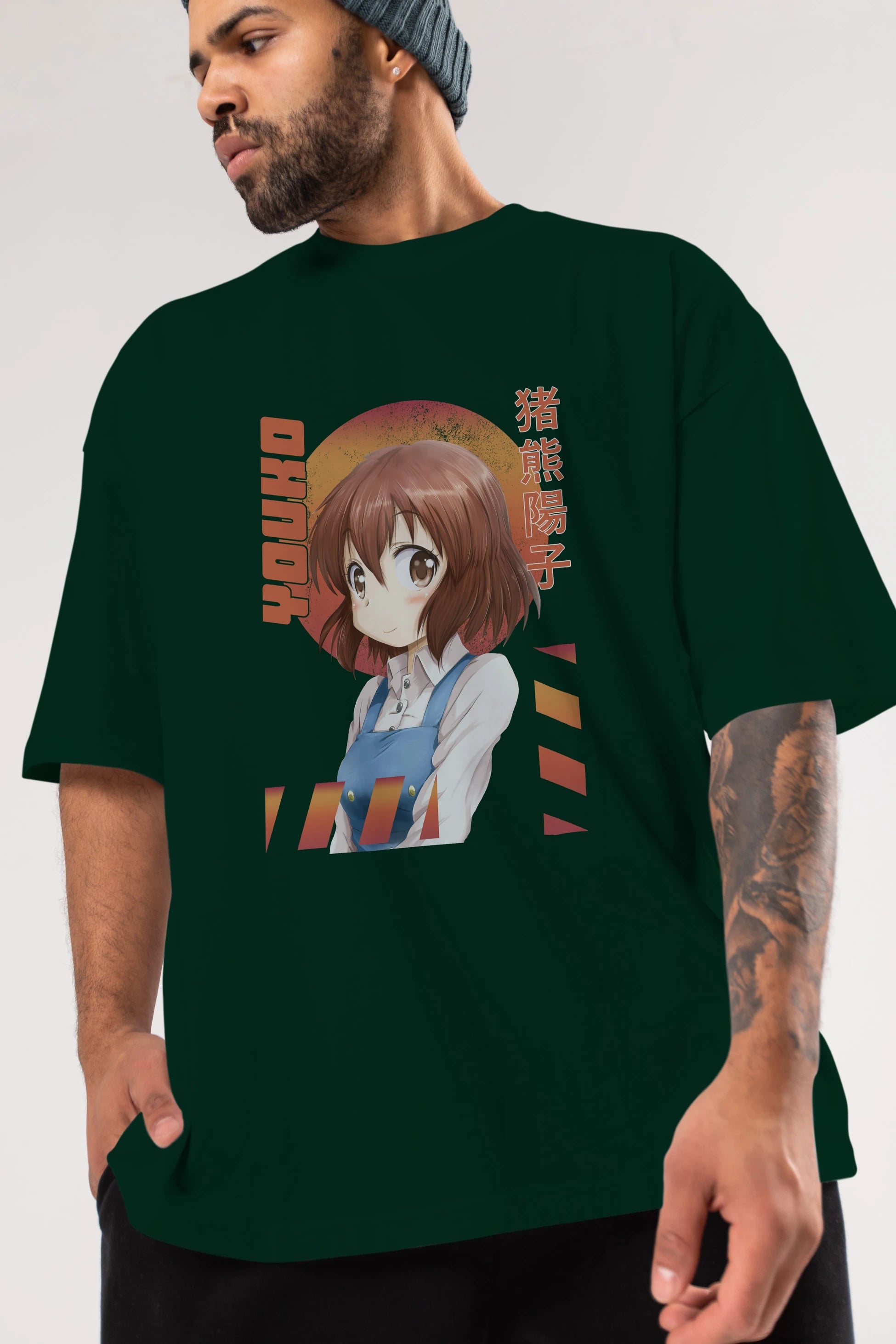 Youko Inokuma 5 Anime Ön Baskılı Oversize t-shirt %100 pamuk Erkek Kadın Unisex