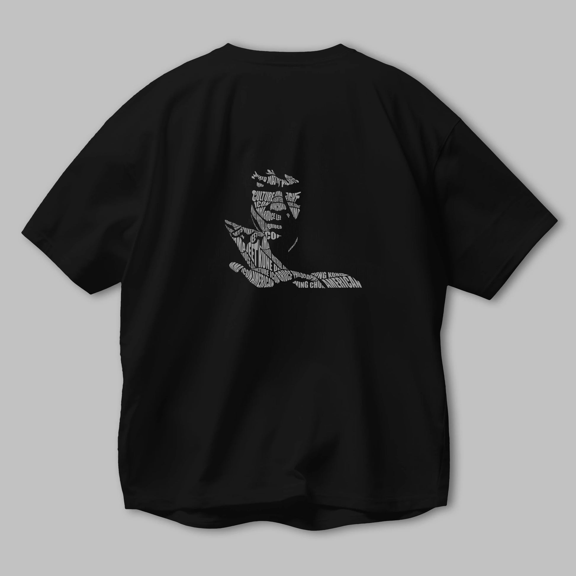 Bruce Lee Calligram Arka Baskılı Oversize t-shirt %100 pamuk Erkek Kadın Unisex