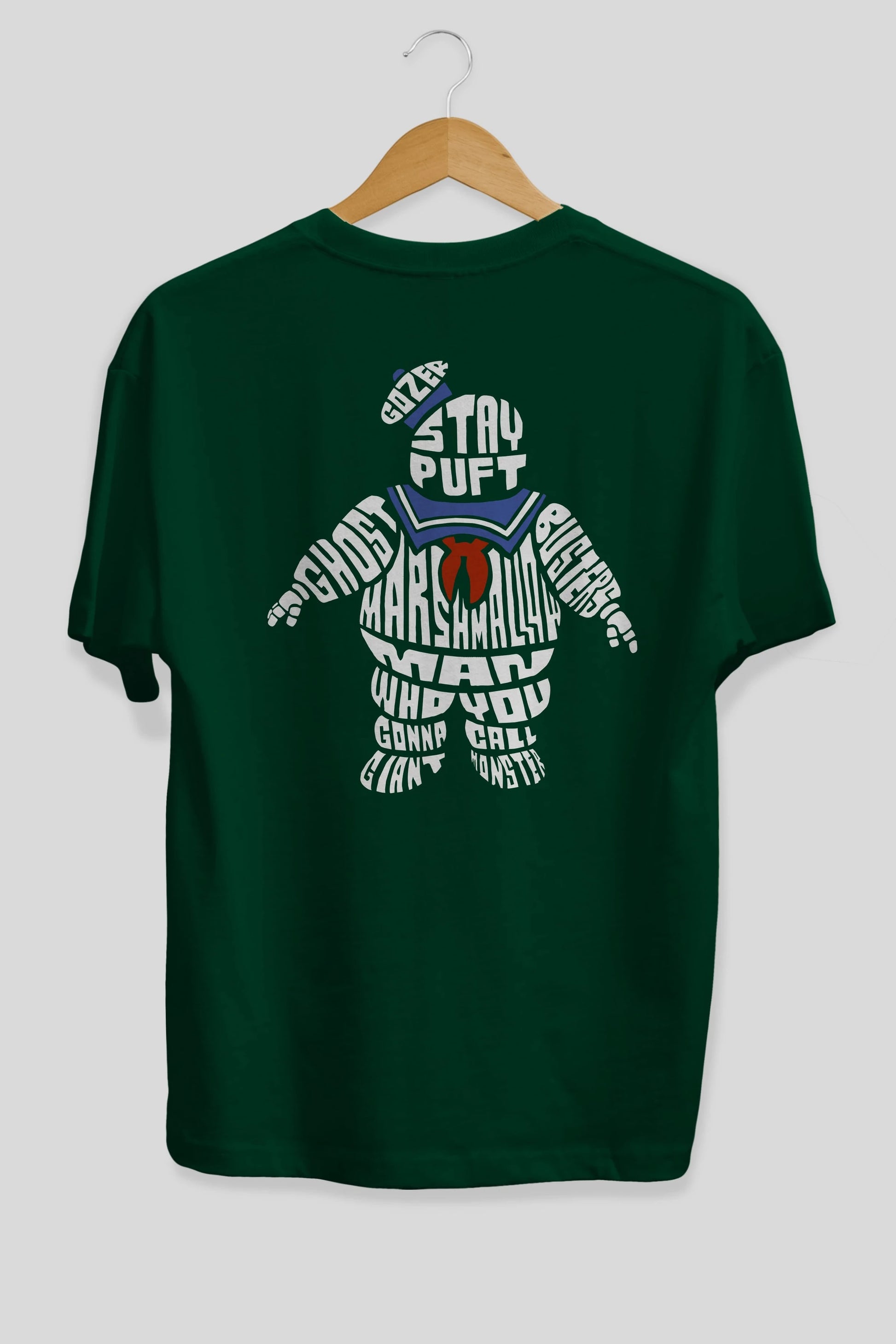 Stay Puft Arka Baskılı Oversize t-shirt %100 pamuk Erkek Kadın Unisex