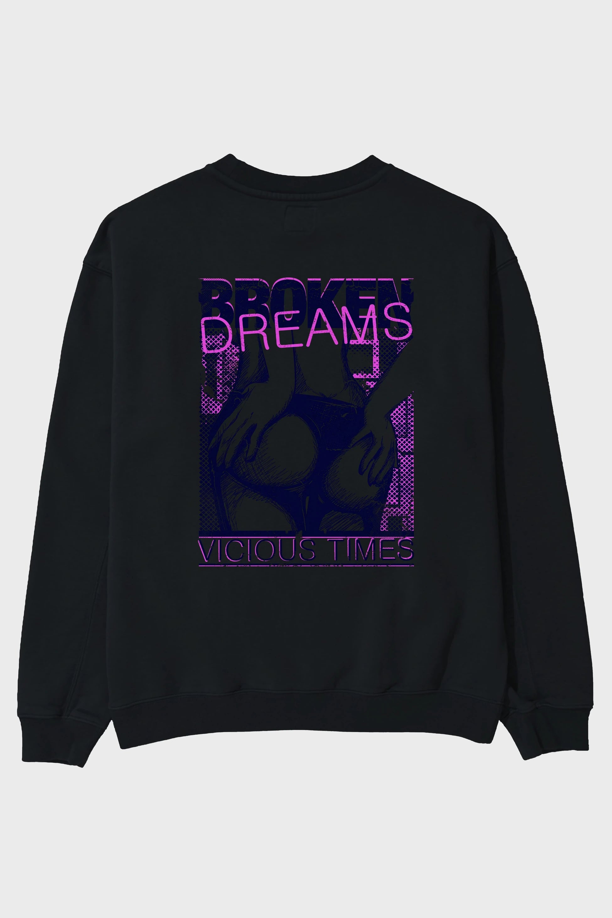 Broken Dreams Arka Baskılı Oversize Sweatshirt Erkek Kadın Unisex