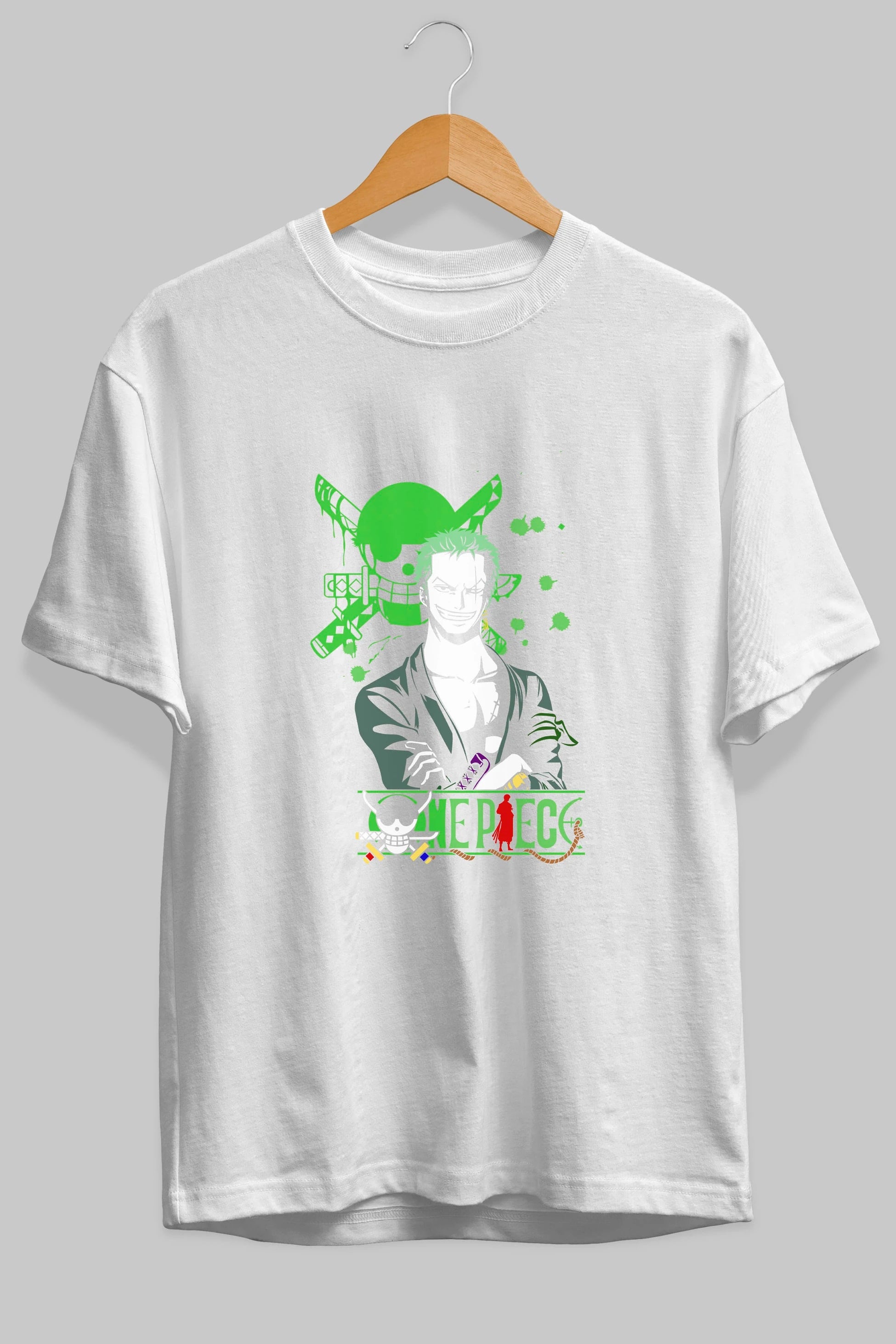 Roronoa Zoro 2 Anime Ön Baskılı Oversize t-shirt Erkek Kadın Unisex