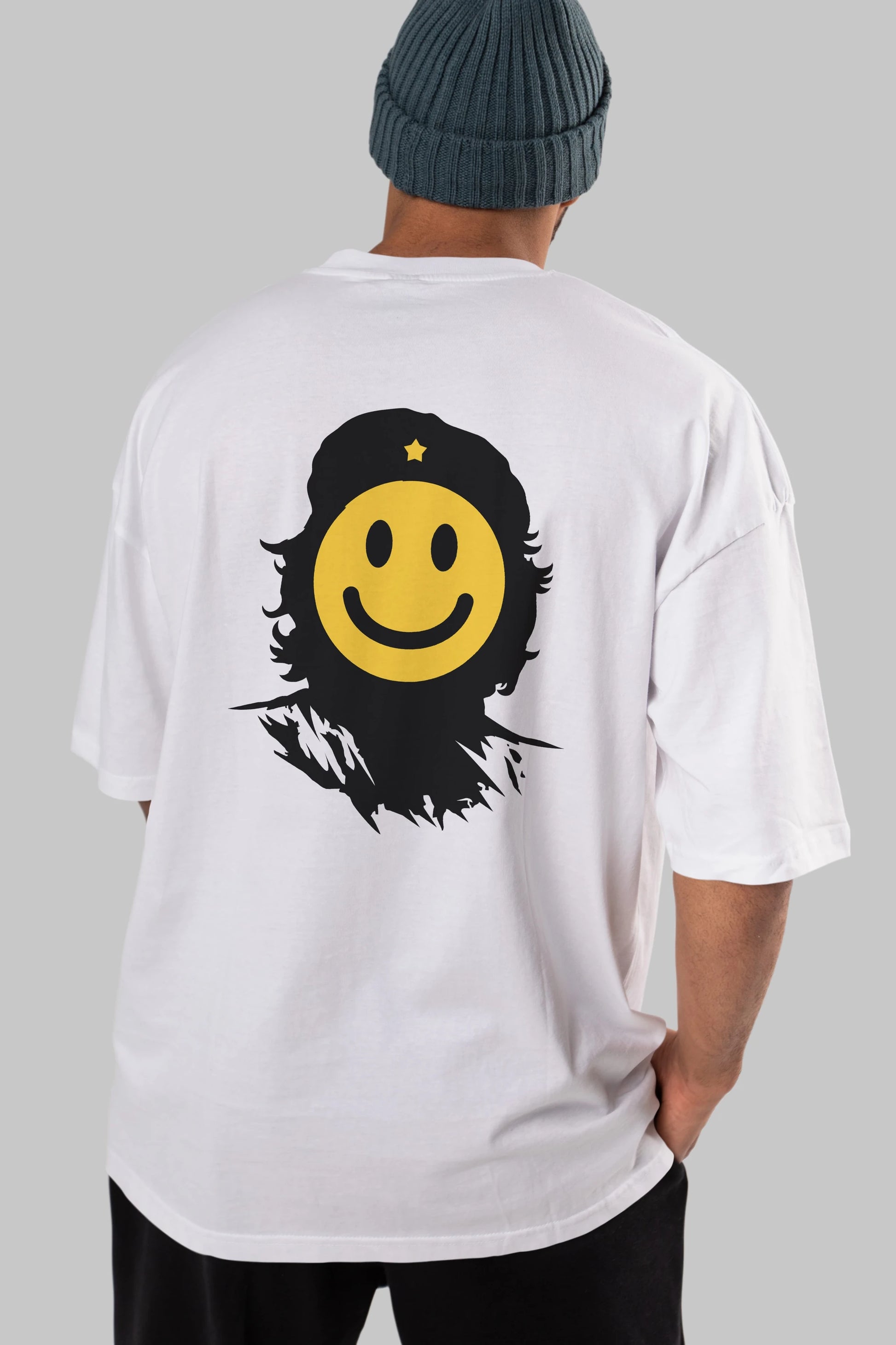 Che Smile Arka Baskılı Oversize t-shirt %100 pamuk Erkek Kadın Unisex