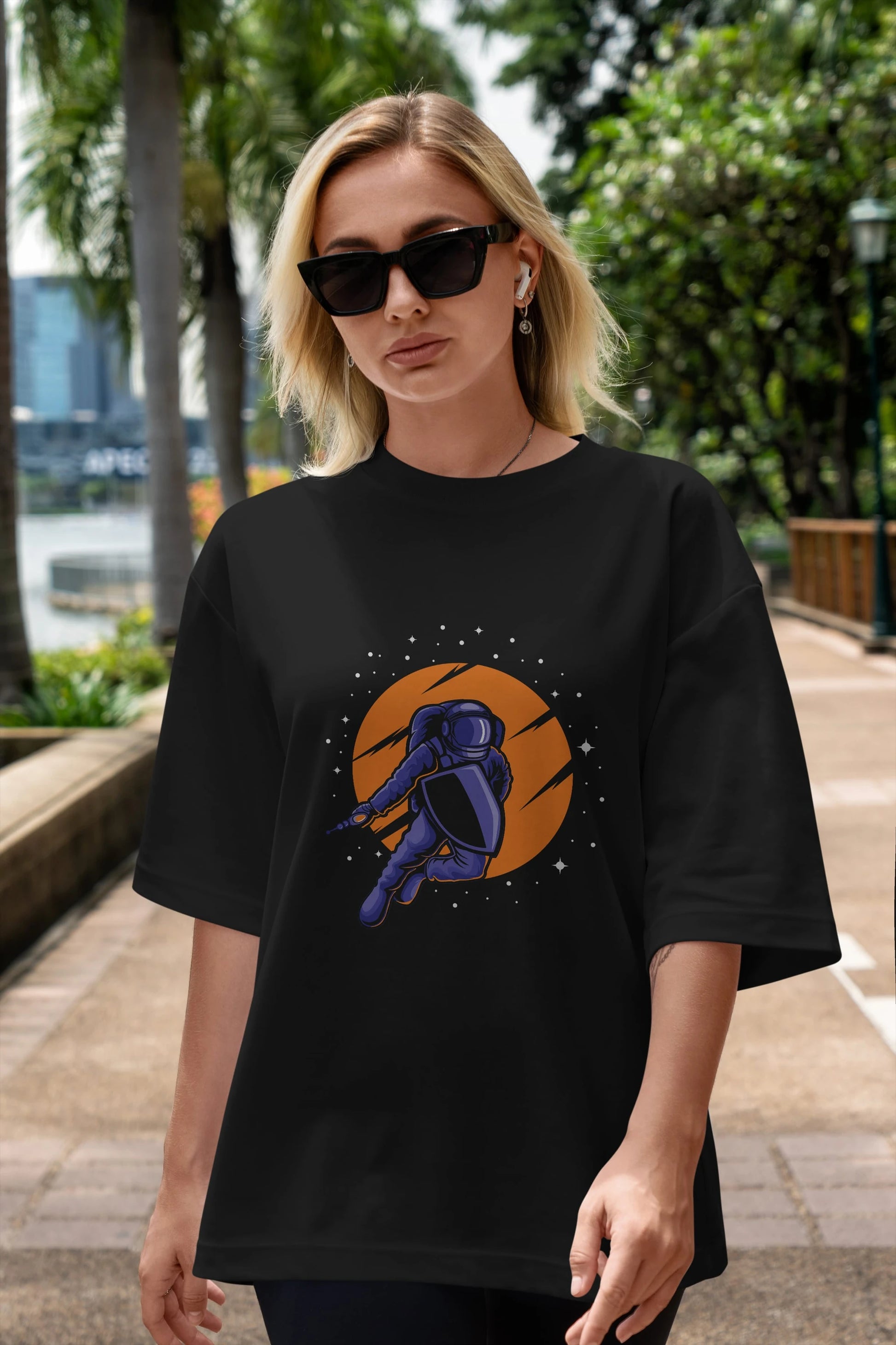 Astro Wars Ön Baskılı Oversize t-shirt Erkek Kadın Unisex