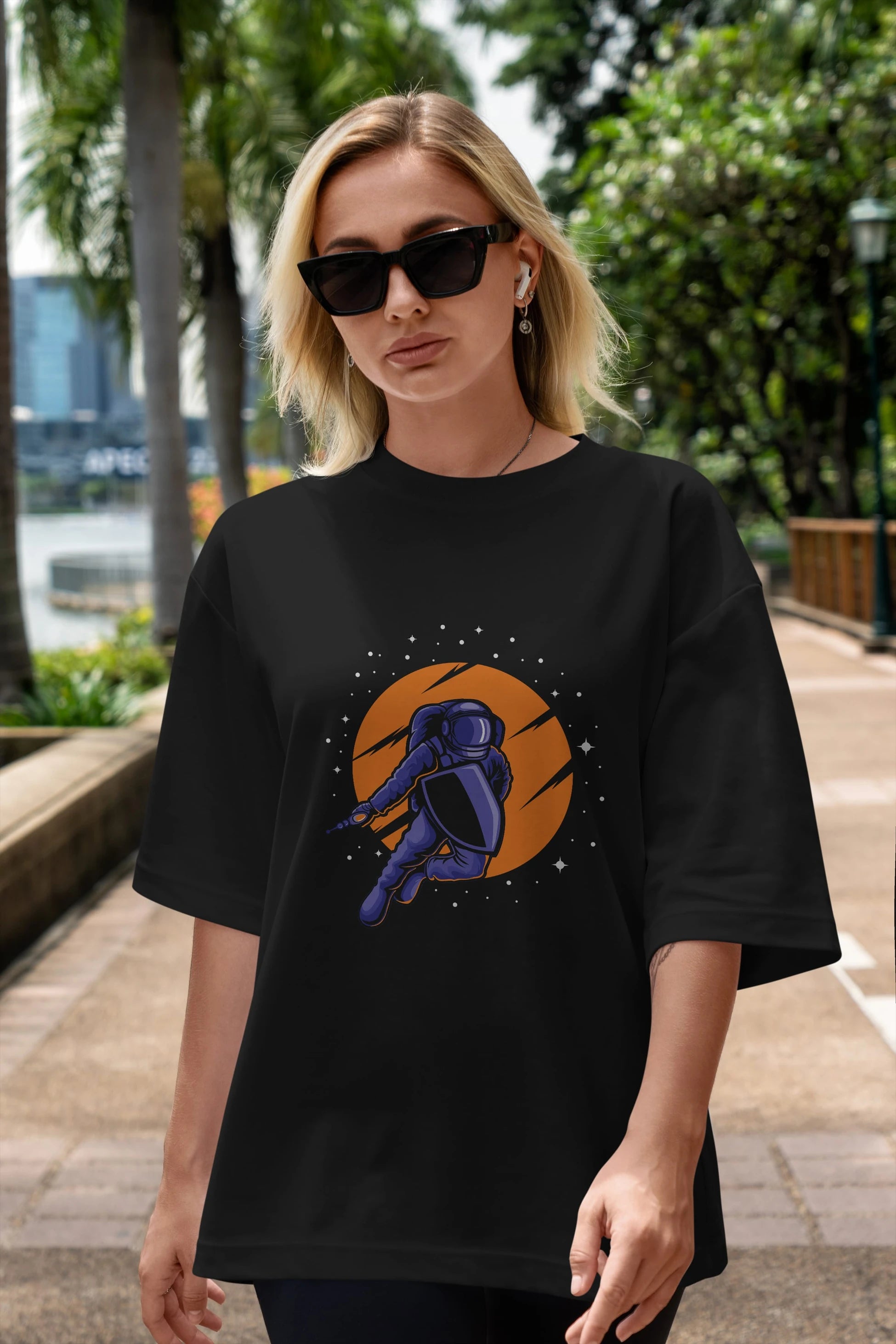 Astro Wars Ön Baskılı Oversize t-shirt Erkek Kadın Unisex