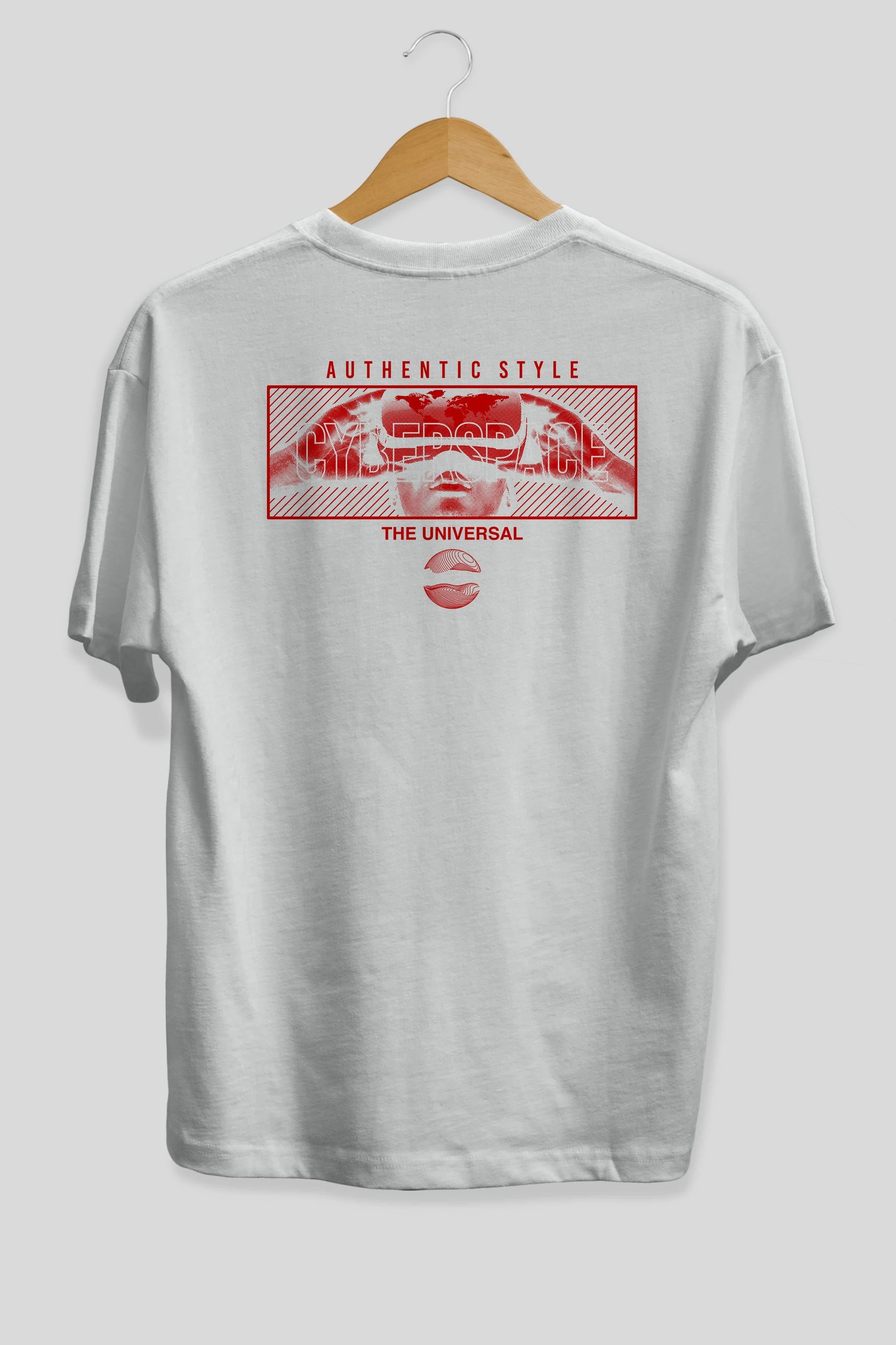 Cyberspace Arka Baskılı Oversize t-shirt Erkek Kadın Unisex