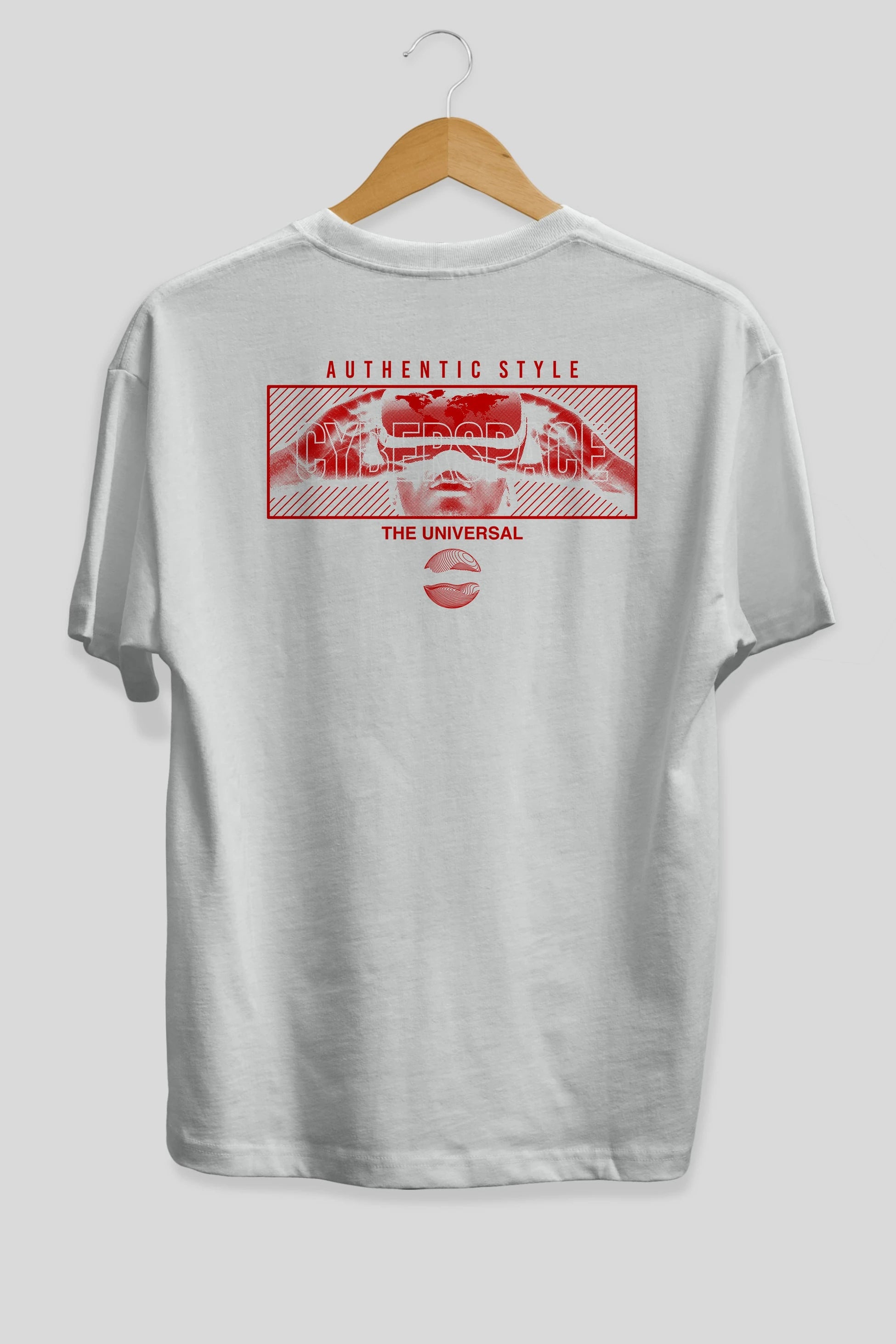 Cyberspace Arka Baskılı Oversize t-shirt Erkek Kadın Unisex