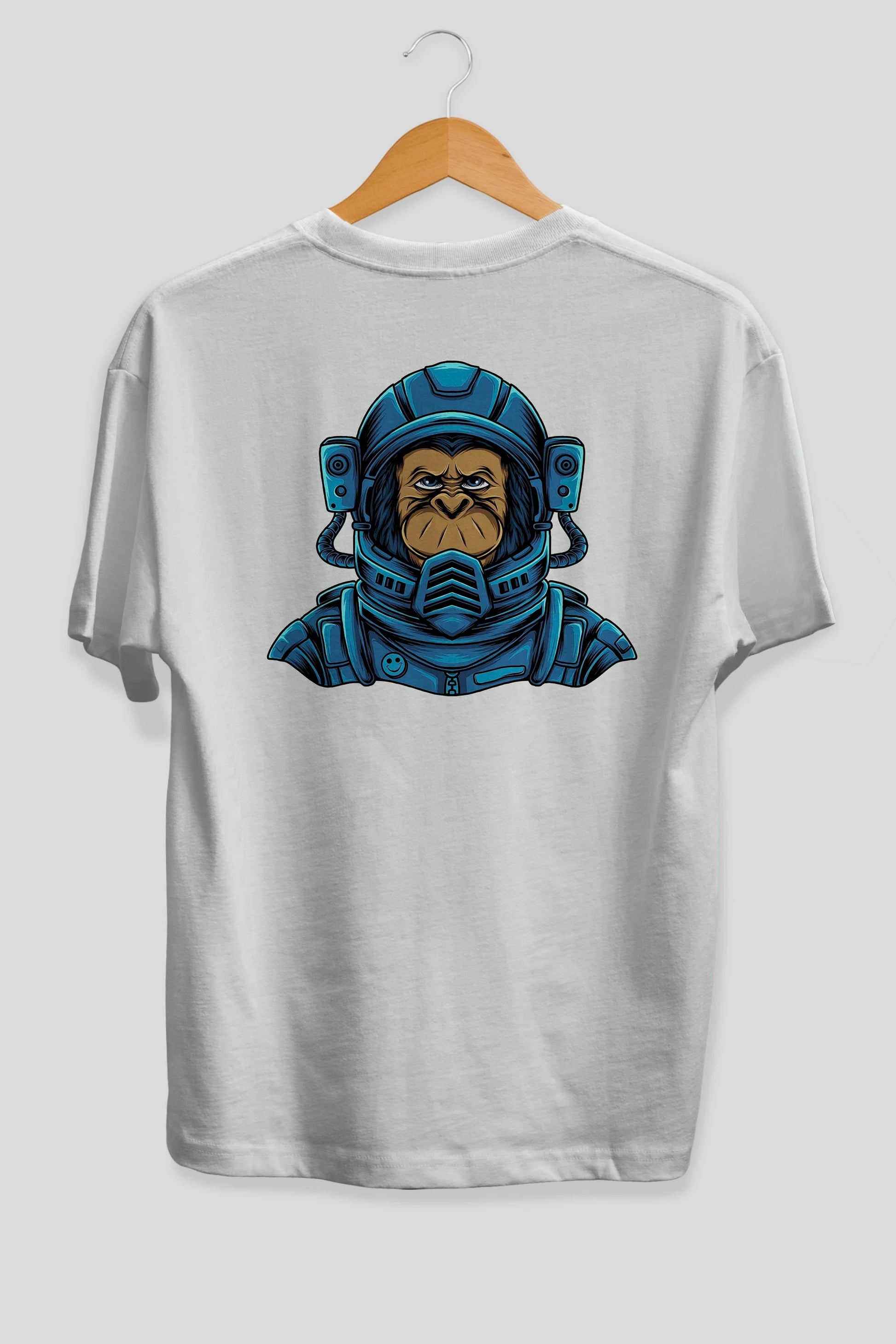 Astromonkey Arka Baskılı Oversize t-shirt Erkek Kadın Unisex