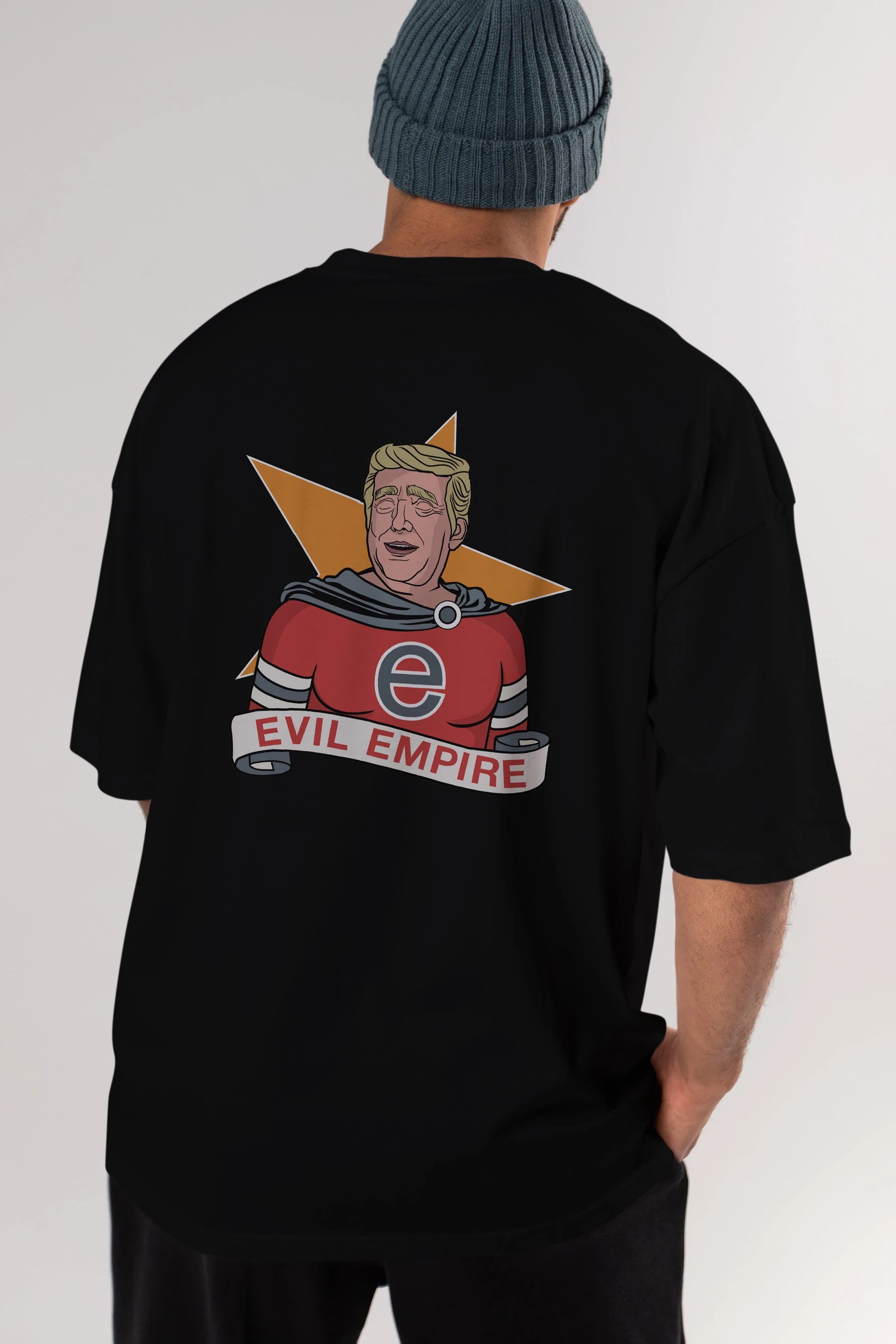 Evil Empire Trump Arka Baskılı Oversize t-shirt Erkek Kadın Unisex %100 Pamuk tişort