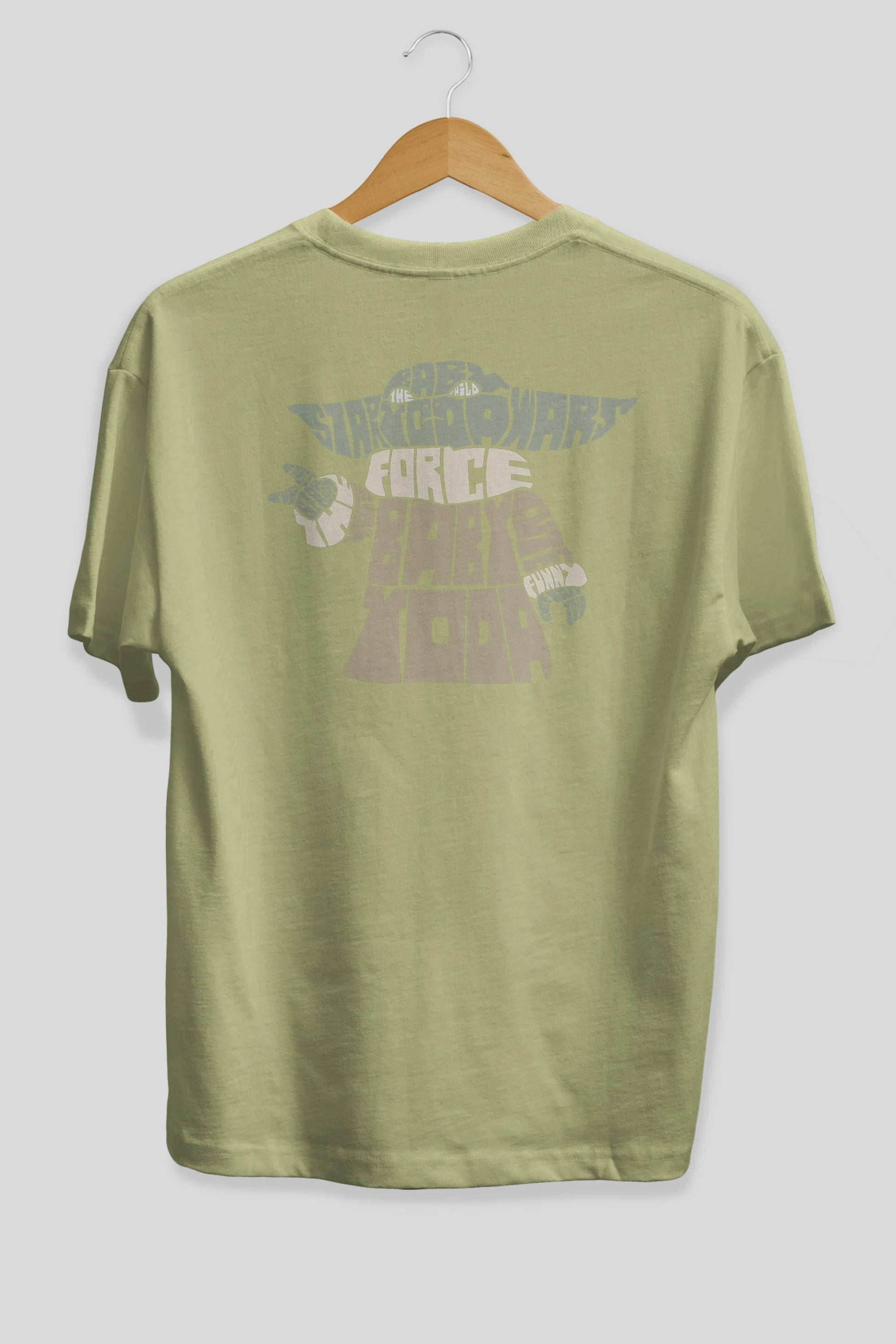 Baby Yoda Arka Baskılı Oversize t-shirt %100 pamuk Erkek Kadın Unisex