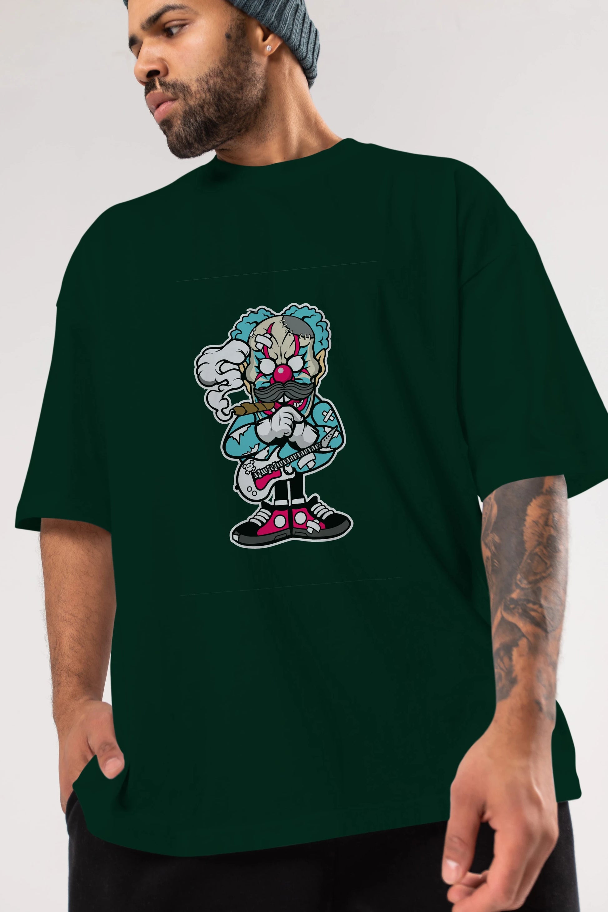 Clown Monster Ön Baskılı Oversize t-shirt Erkek Kadın Unisex %100 Pamuk tişort