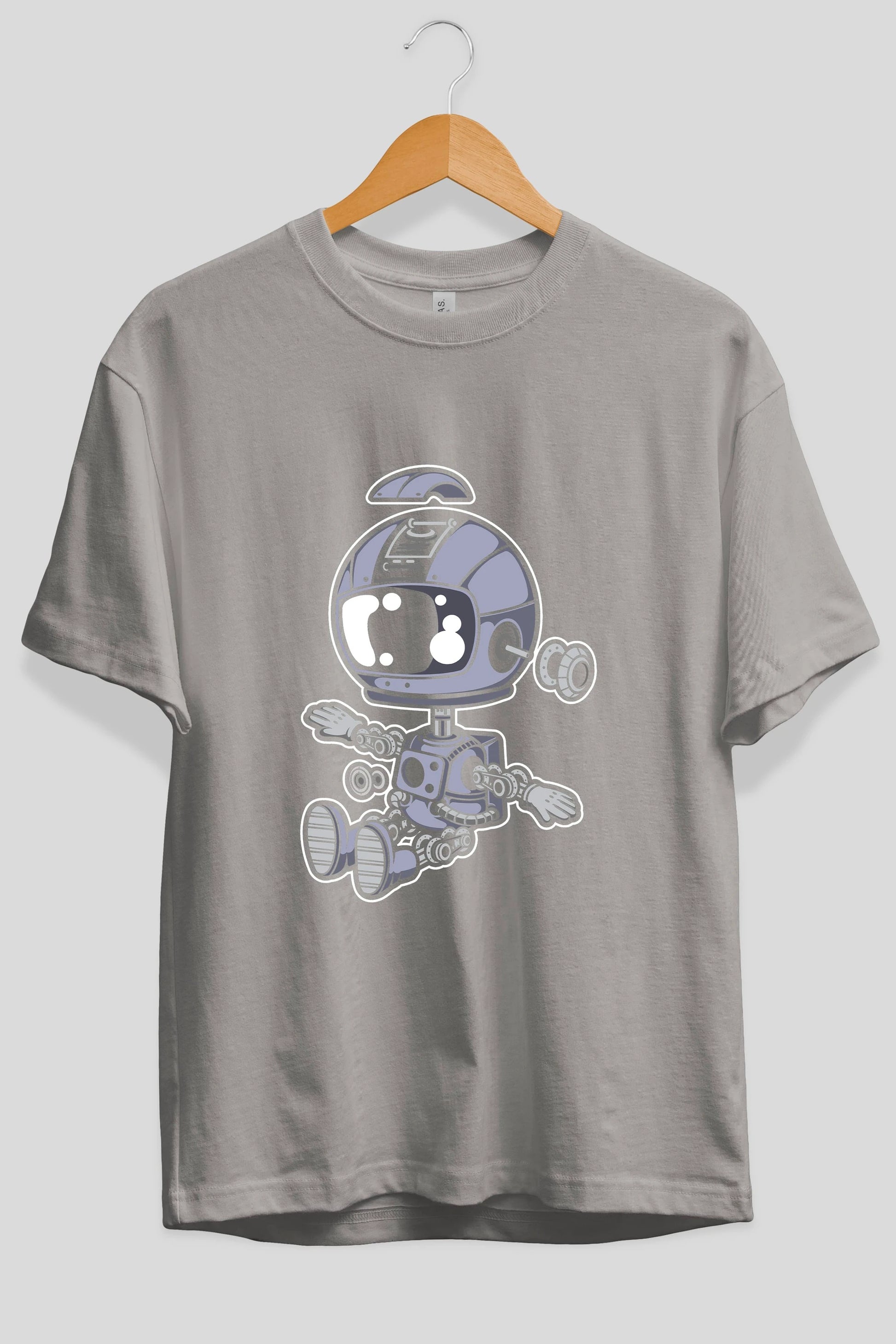 Astronaut Robot Ön Baskılı Oversize t-shirt Erkek Kadın Unisex