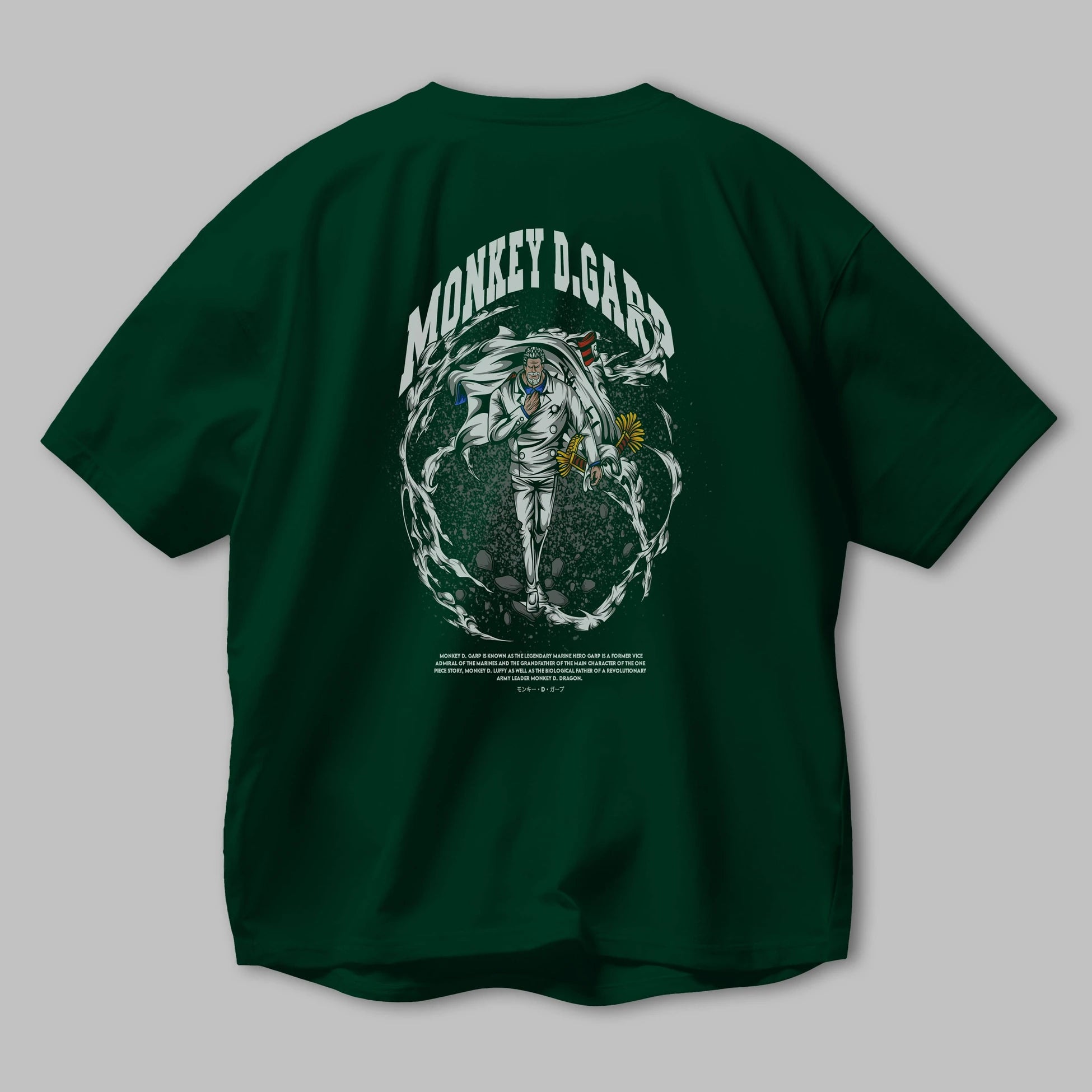 Monkey D. Garp Anime Arka Baskılı Oversize t-shirt Erkek Kadın Unisex