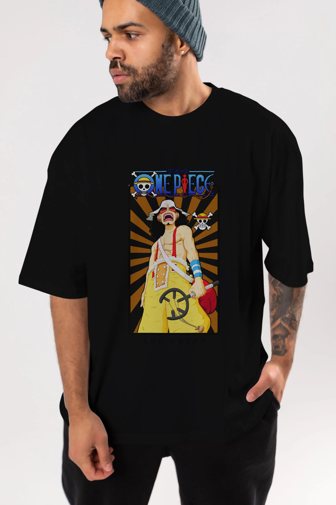 Usopp Anime Ön Baskılı Oversize t-shirt Erkek Kadın Unisex