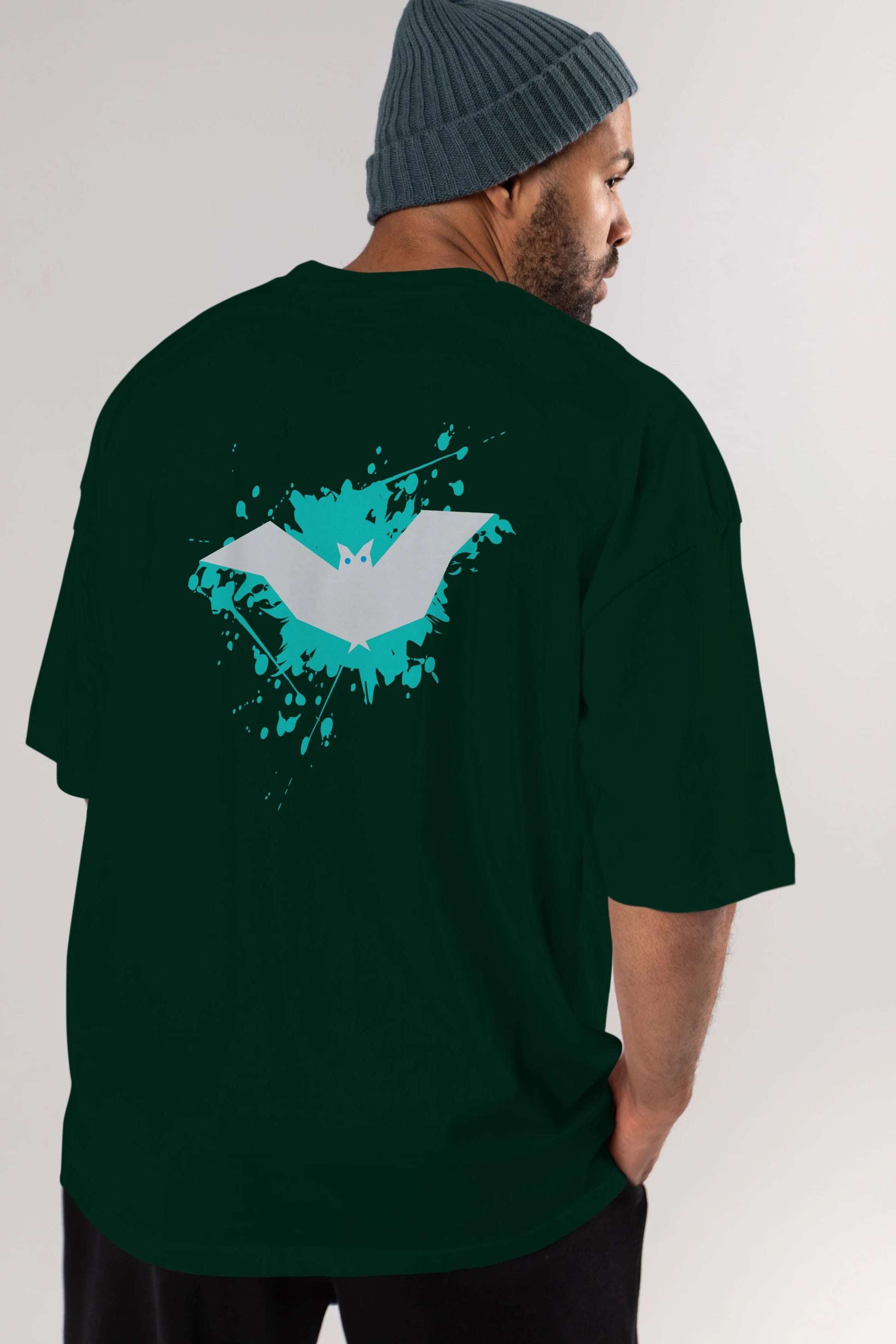 Halloween Arka Baskılı Oversize t-shirt Erkek Kadın Unisex