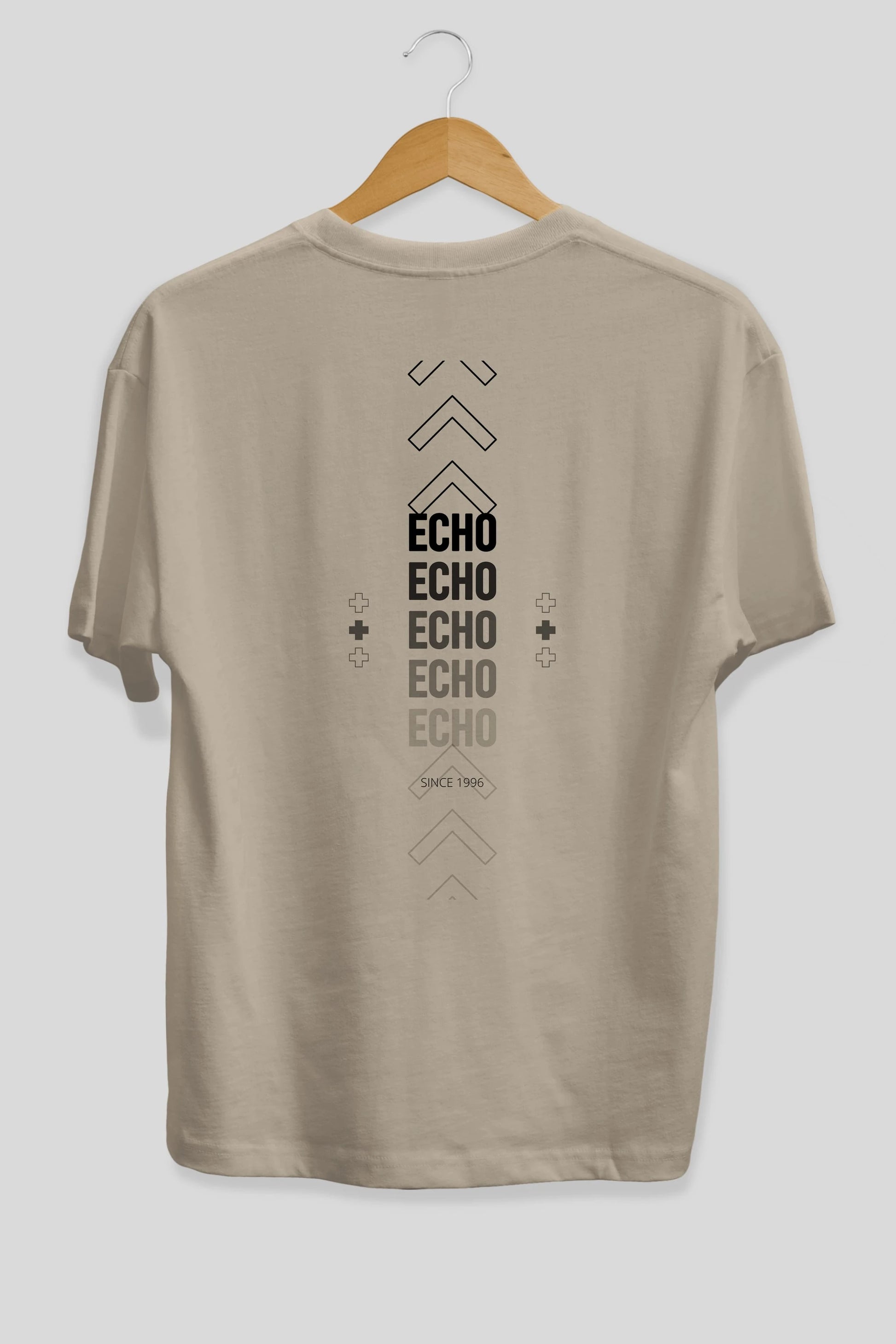 Echo Yazılı Arka Baskılı Oversize t-shirt Erkek Kadın Unisex