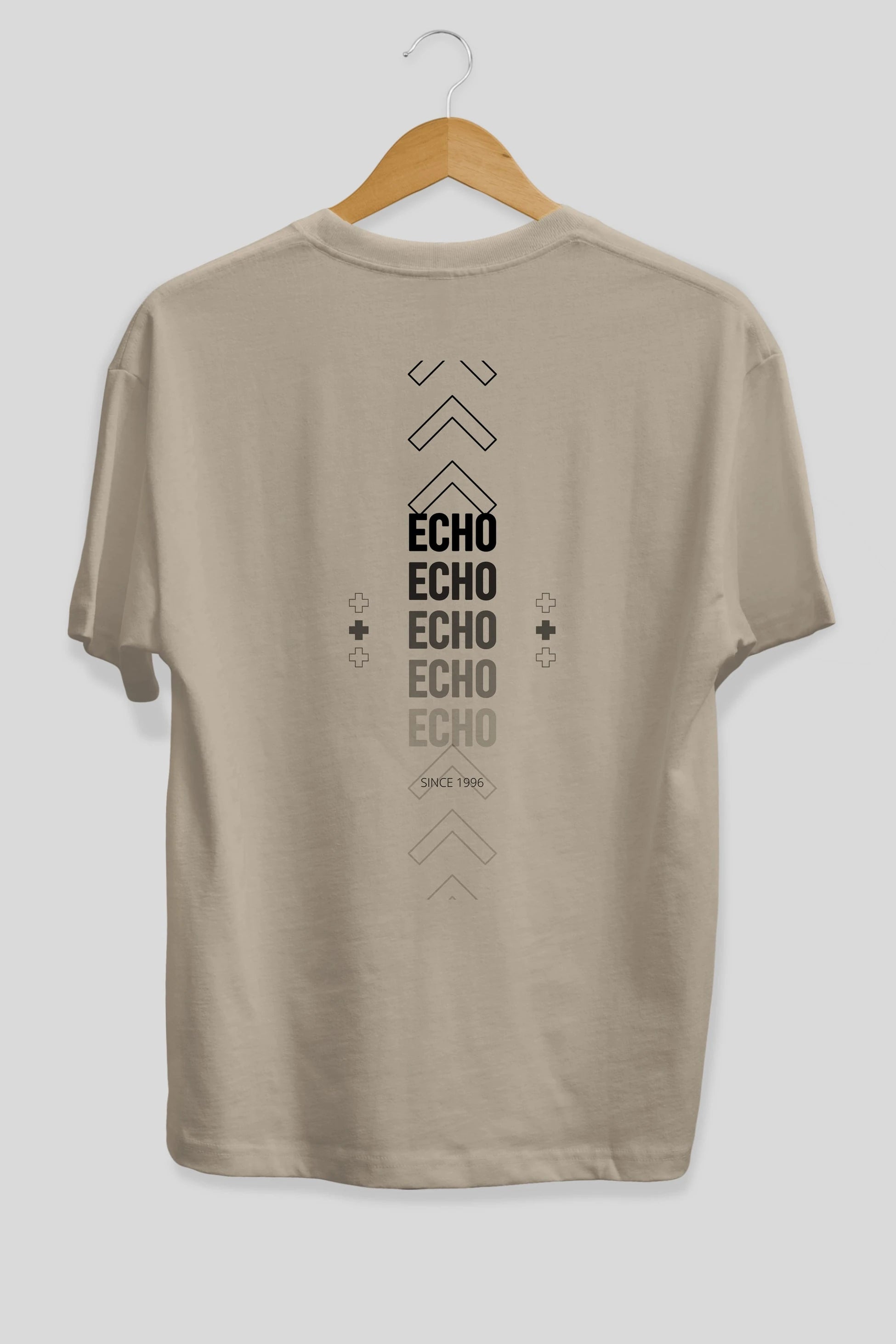 Echo Yazılı Arka Baskılı Oversize t-shirt Erkek Kadın Unisex
