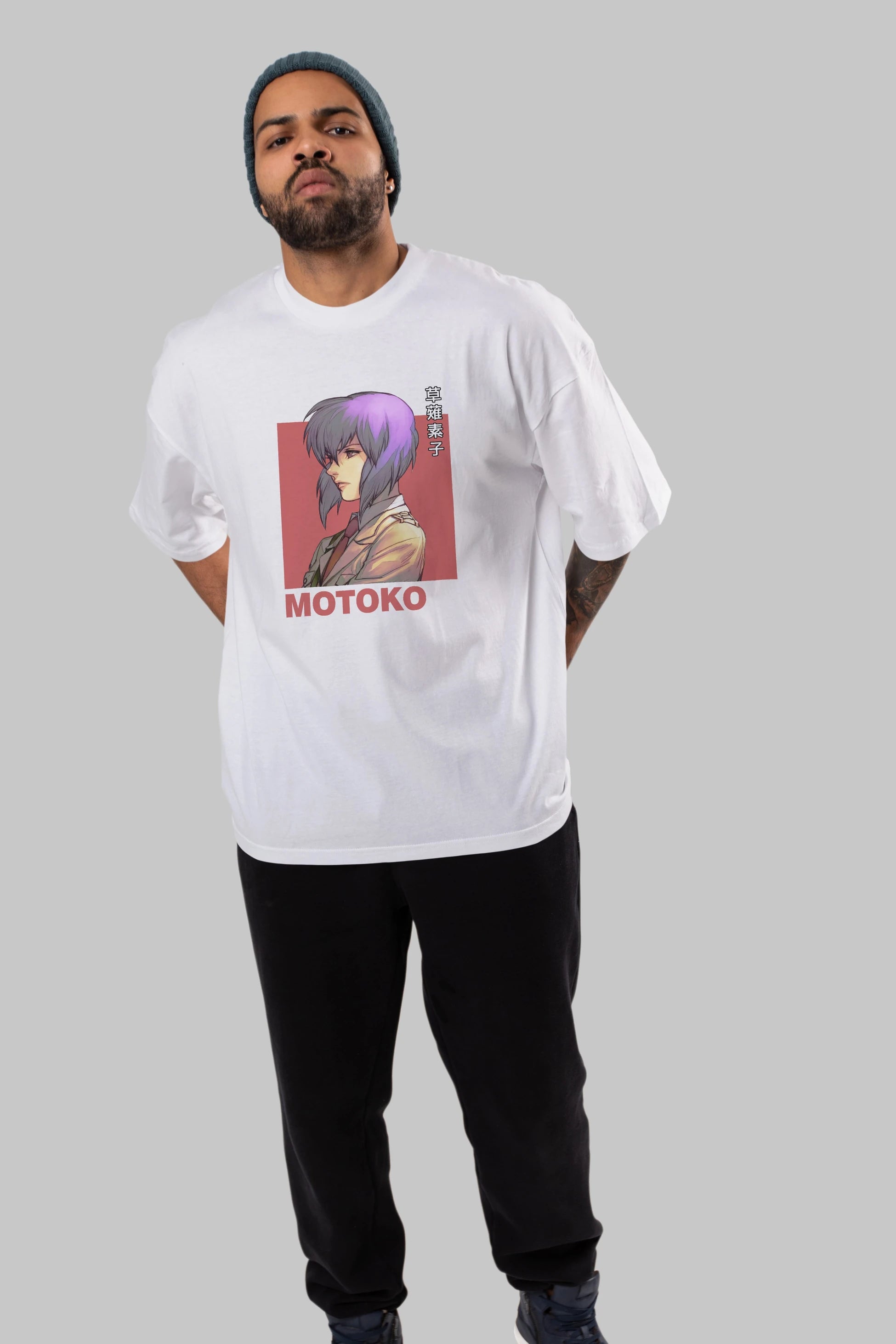 Motoko Kusanagi 12 Anime Ön Baskılı Oversize t-shirt %100 pamuk Erkek Kadın Unisex
