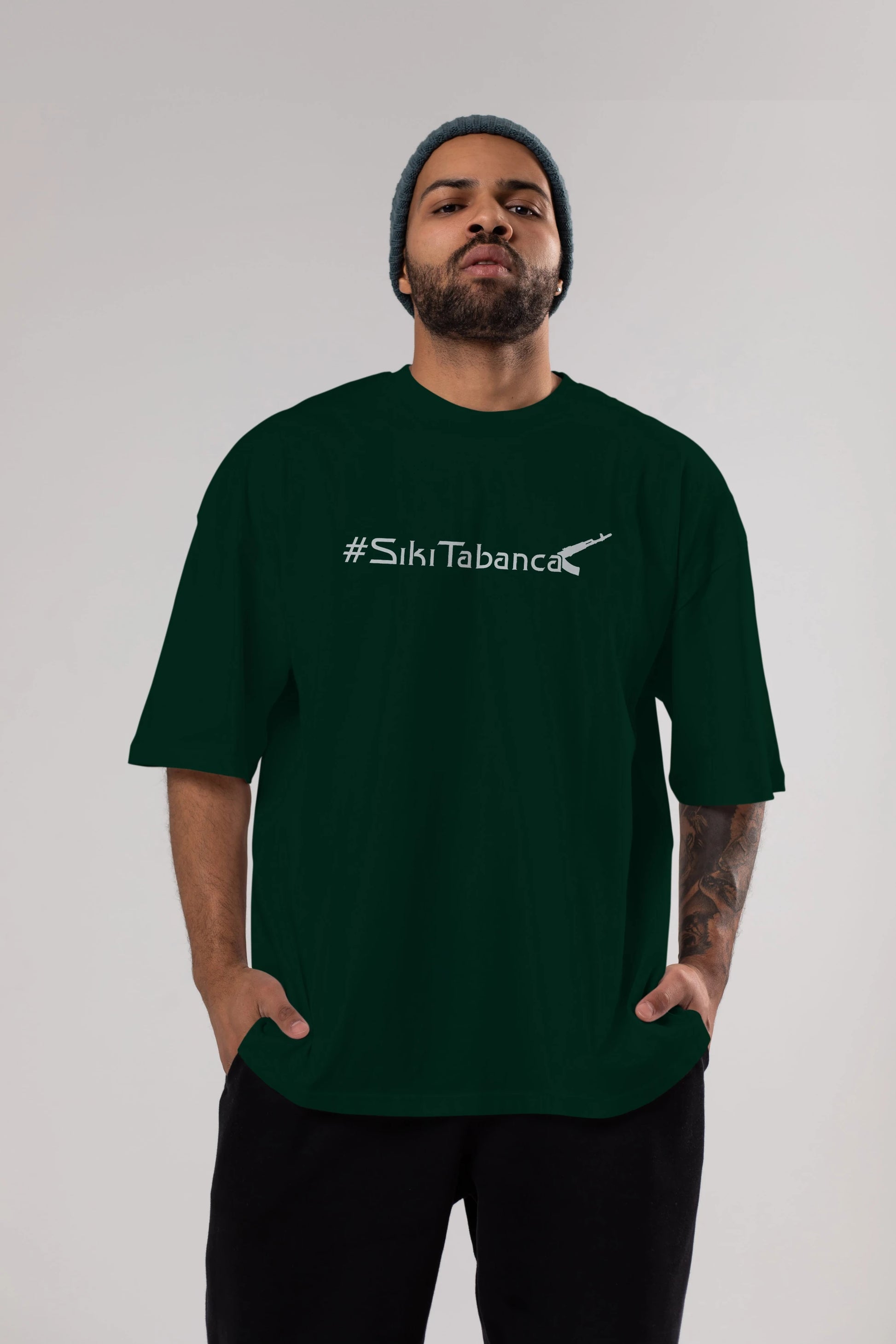 Sıkı Tabanca Ön Baskılı Oversize t-shirt %100 pamuk Erkek Kadın Unisex