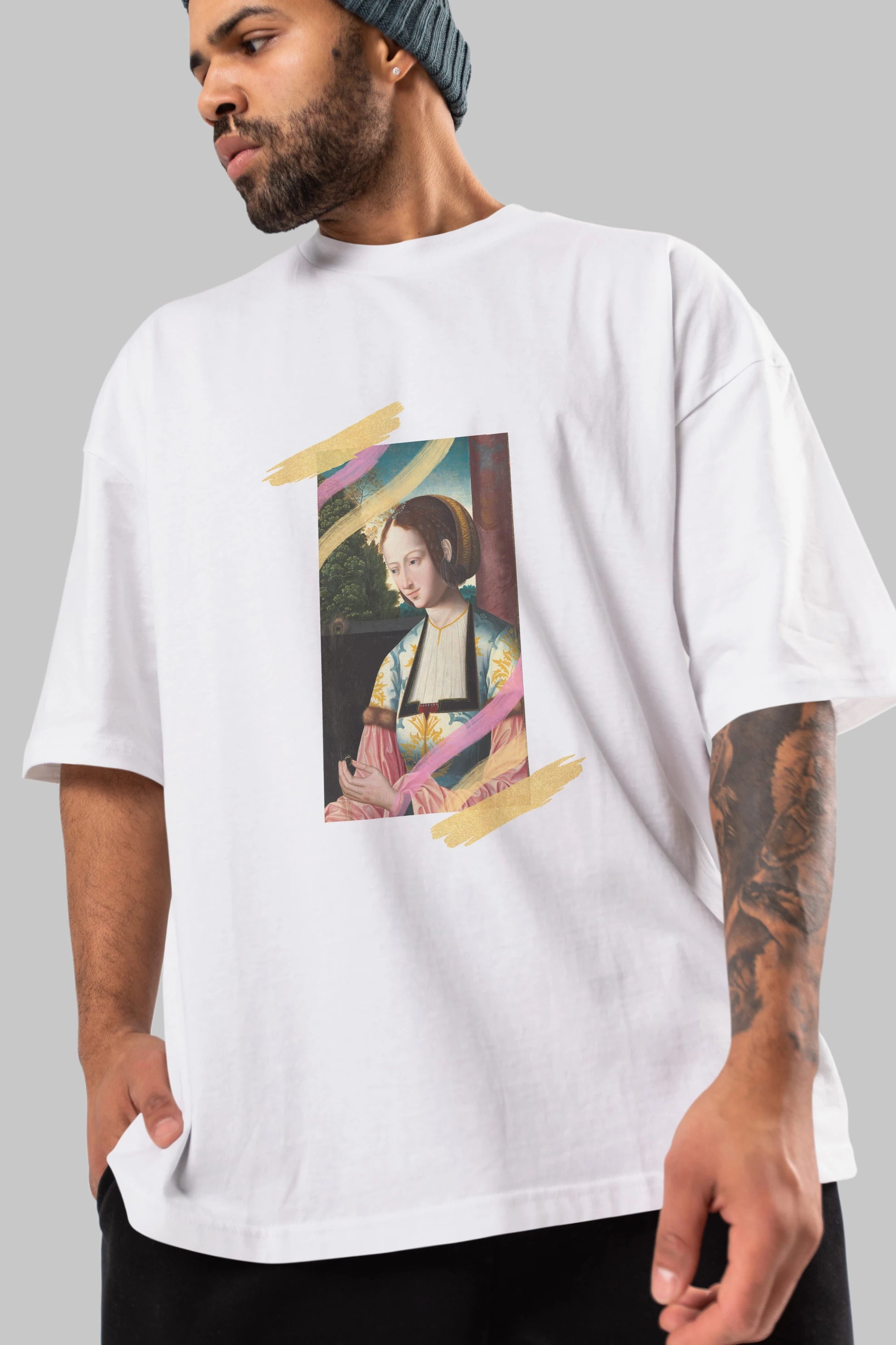 Woman Portrait Ön Baskılı Oversize t-shirt Erkek Kadın Unisex