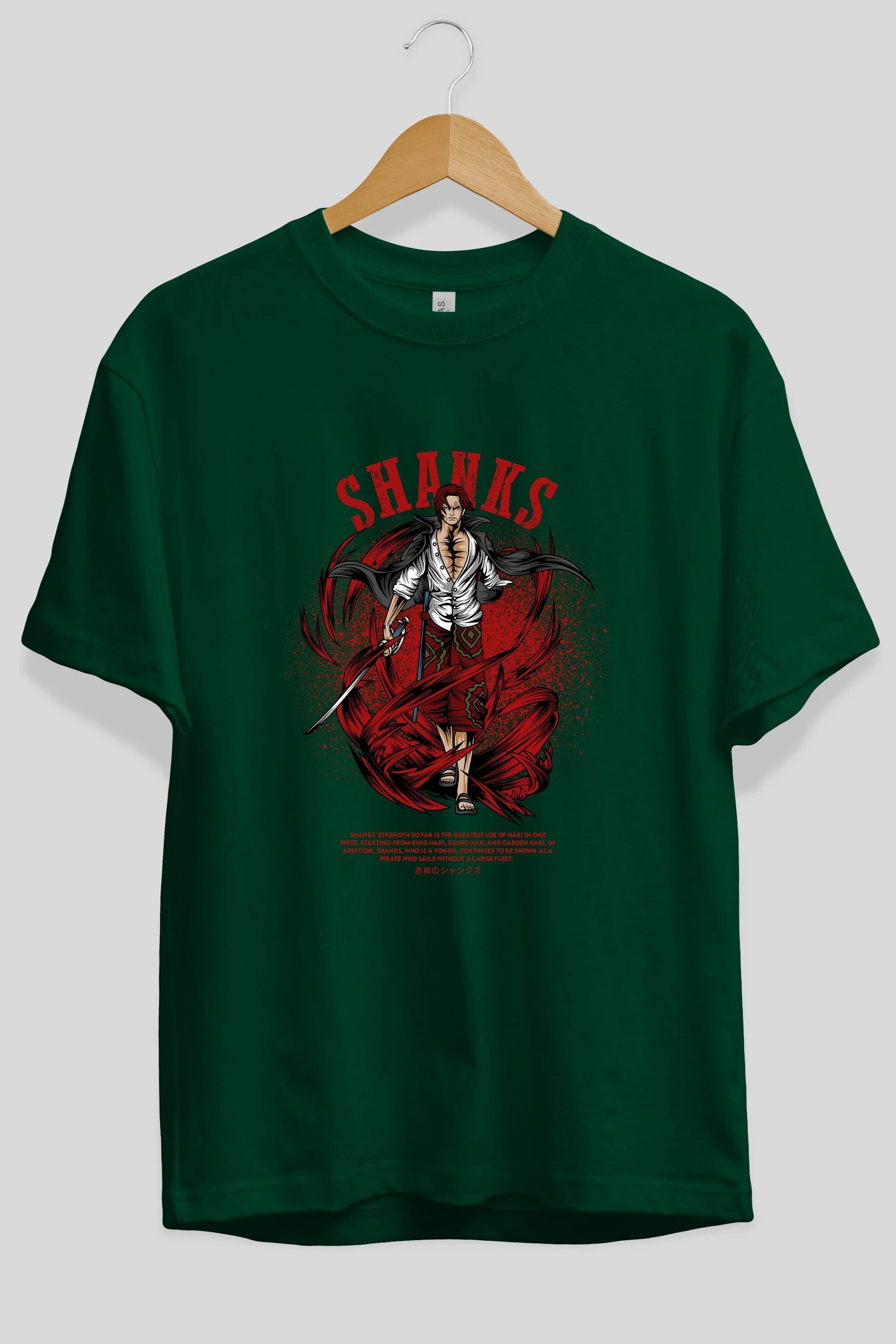Shanks Anime Ön Baskılı Oversize t-shirt %100 pamuk Erkek Kadın Unisex