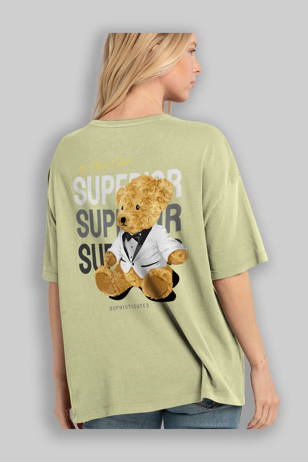 Teddy Bear Superior Arka Baskılı Oversize t-shirt Erkek Kadın Unisex %100 Pamuk