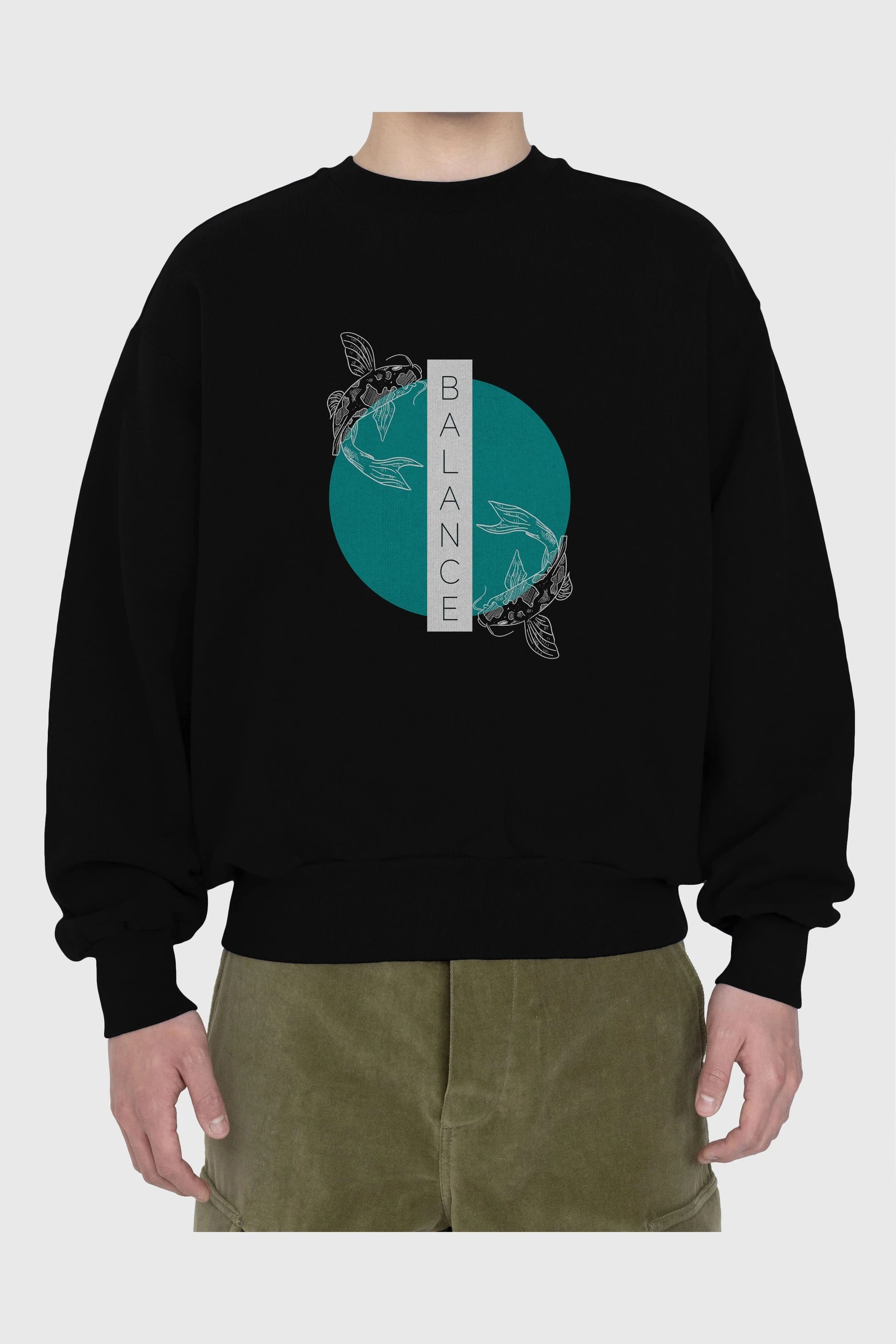 Balance 2 Yazılı Ön Baskılı Oversize Sweatshirt Erkek Kadın Unisex