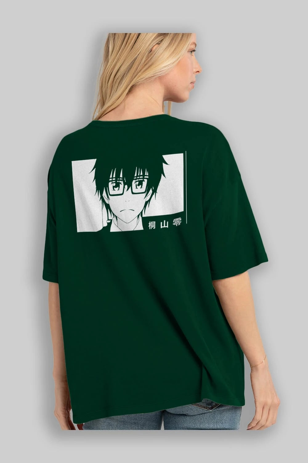 Rei Kiriyama 3 Anime Arka Baskılı Oversize t-shirt Erkek Kadın Unisex