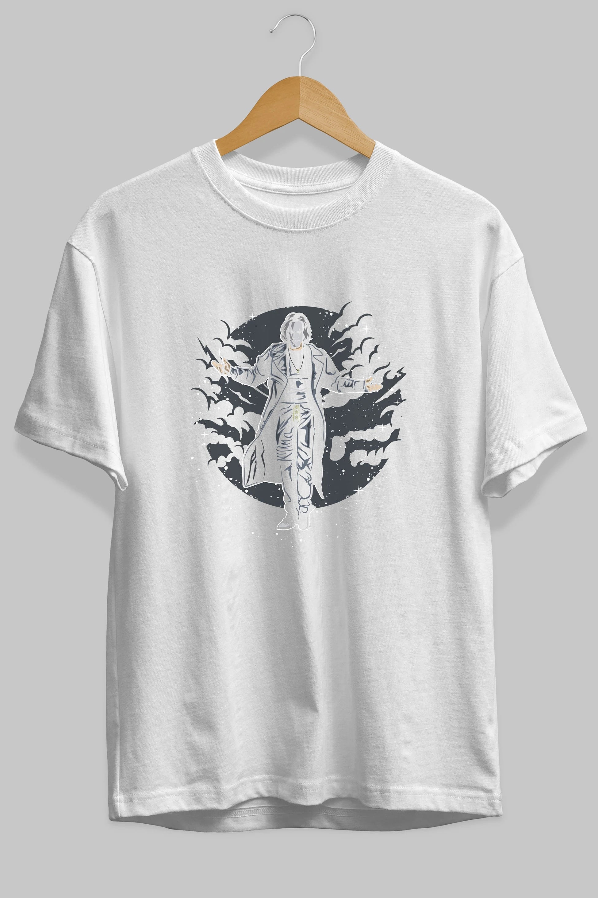 The Crow Ön Baskılı Oversize t-shirt Erkek Kadın Unisex %100 Pamuk tişort