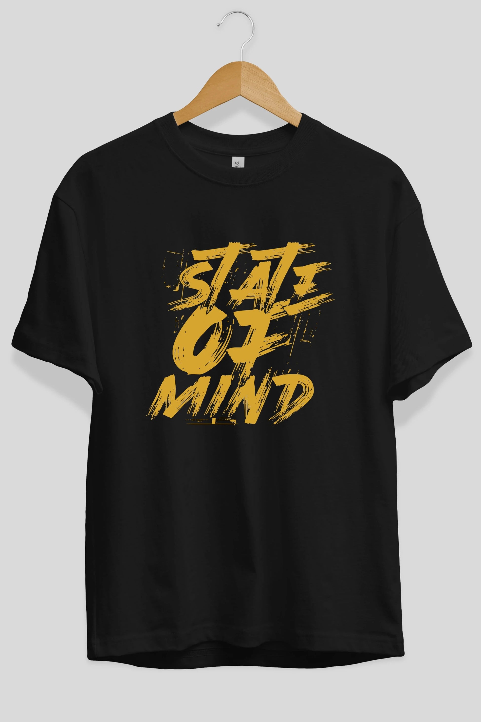State on Mind Ön Baskılı Oversize t-shirt Erkek Kadın Unisex