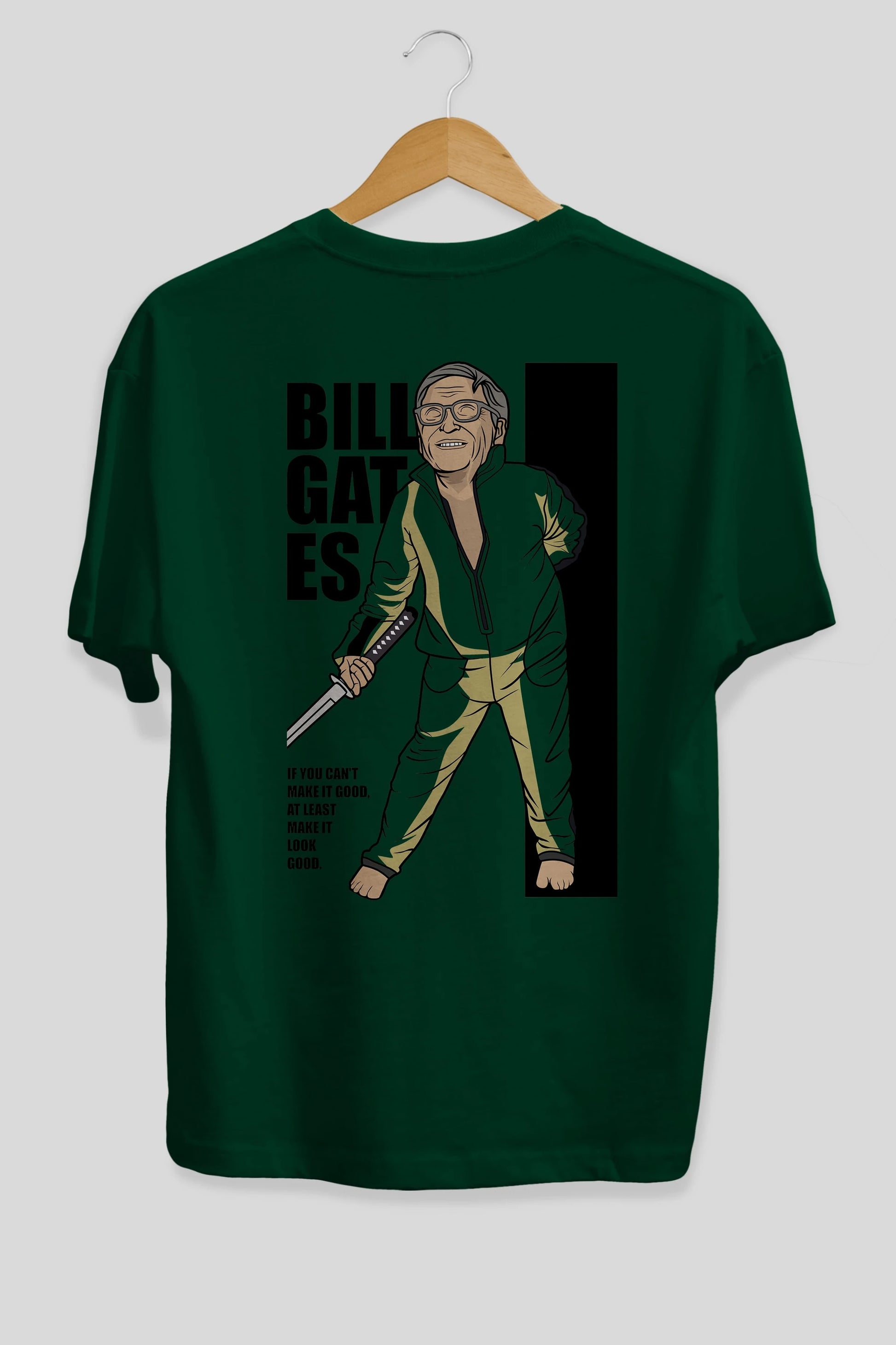 Bill Gates Arka Baskılı Oversize t-shirt Erkek Kadın Unisex %100 Pamuk tişort