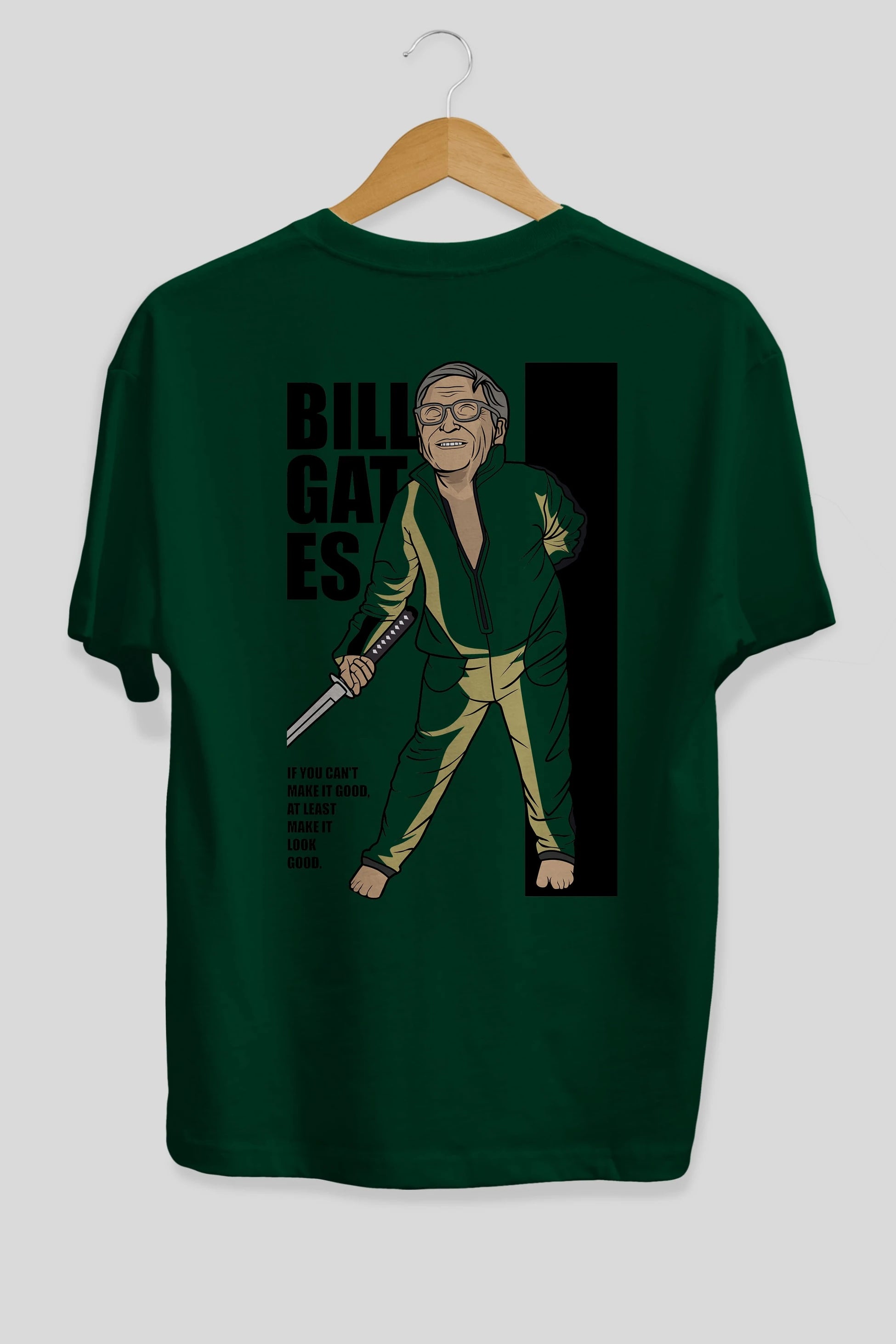 Bill Gates Arka Baskılı Oversize t-shirt Erkek Kadın Unisex %100 Pamuk tişort