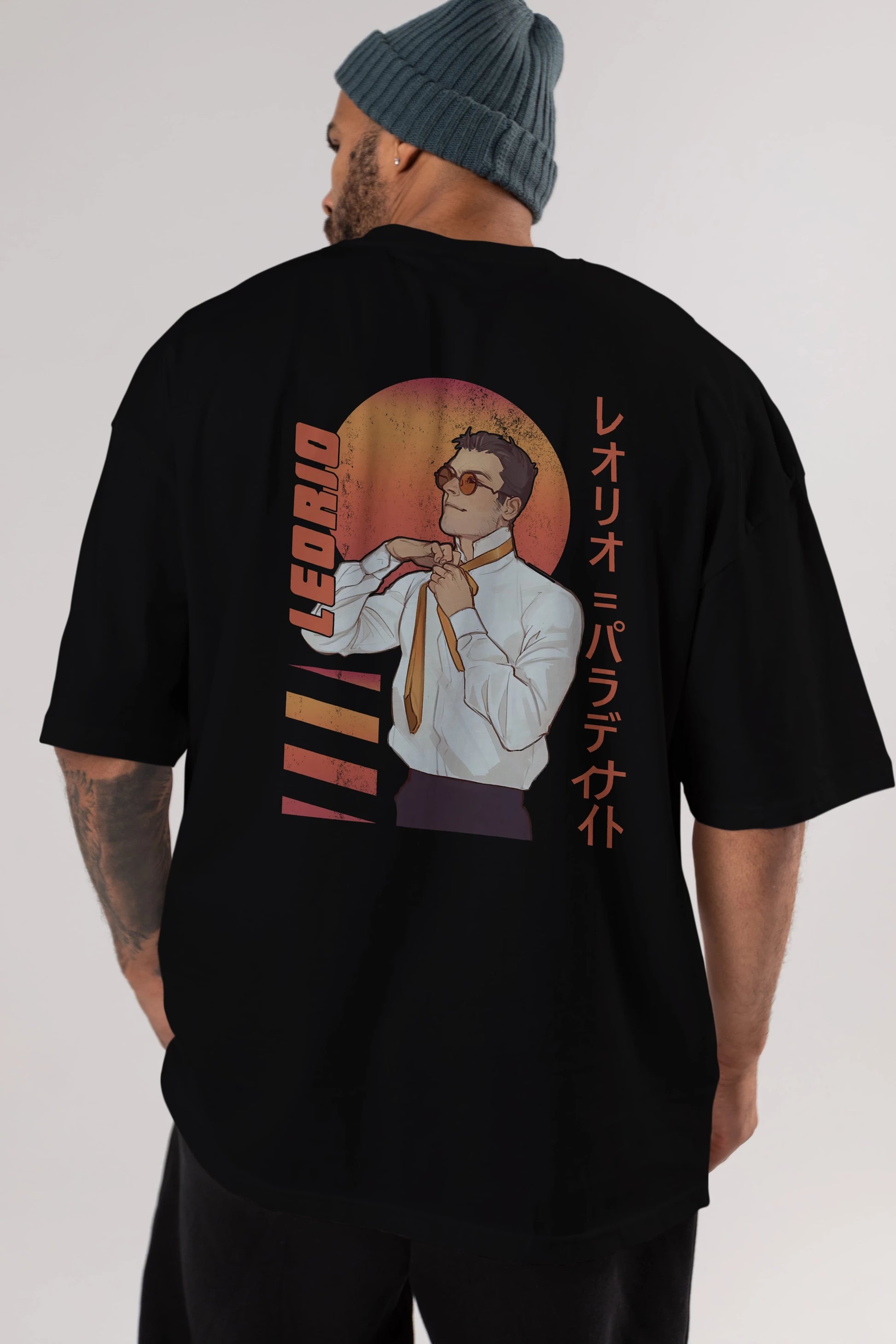 Leorio Paladiknight 5 (2) Anime Arka Baskılı Oversize t-shirt Erkek Kadın Unisex