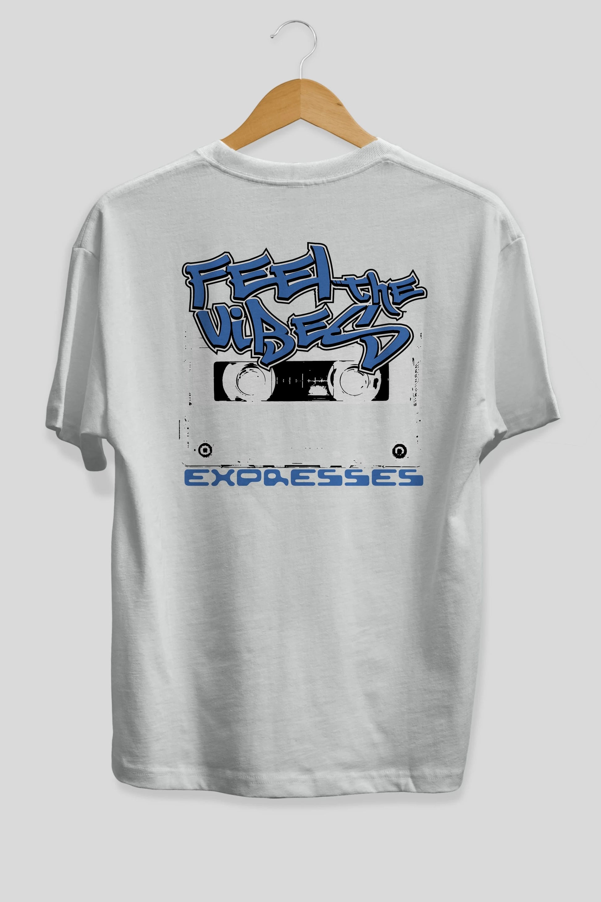 Feel The Vibes Arka Baskılı Oversize t-shirt Erkek Kadın Unisex