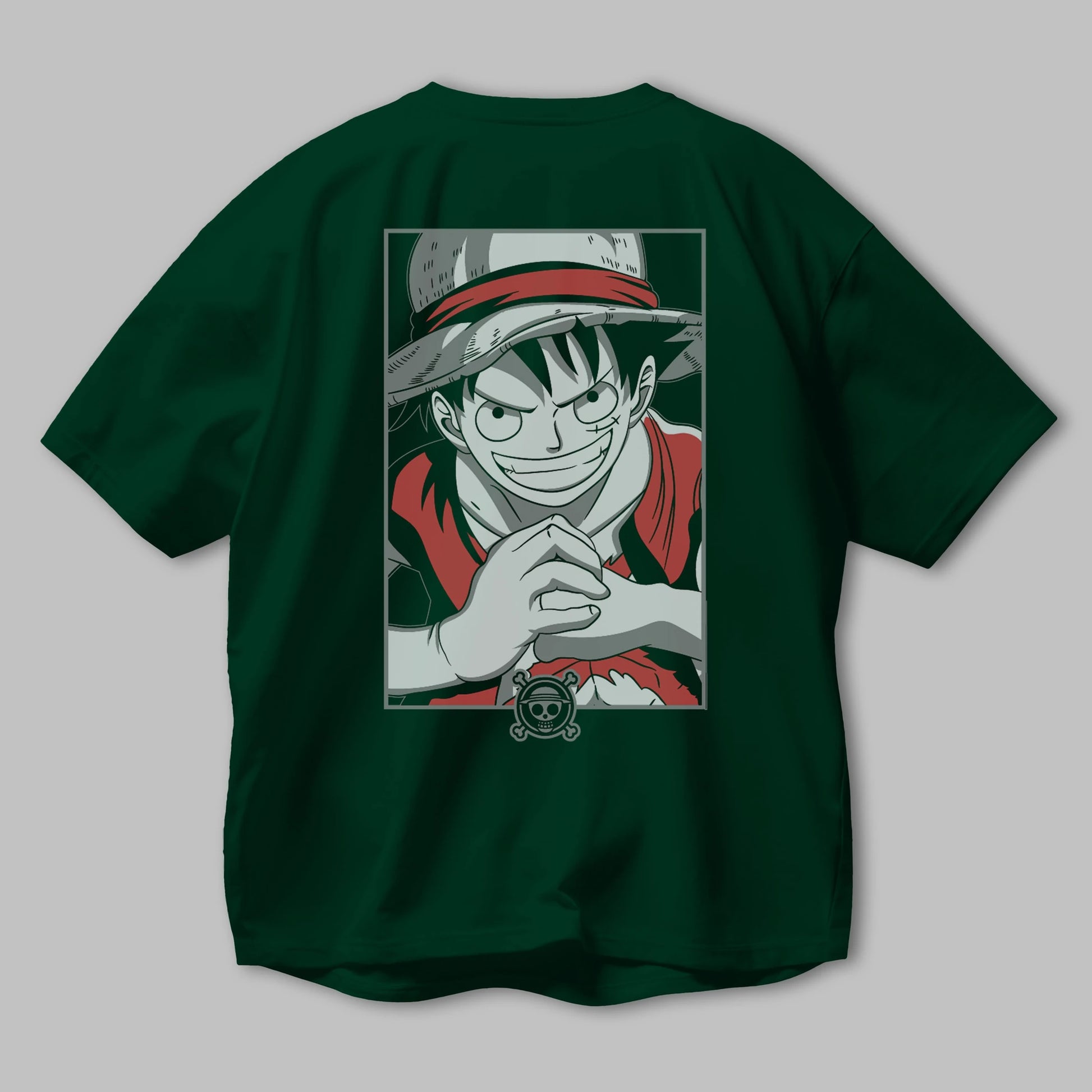 LUFF D. MONKEY OnePiece Anime Arka Baskılı Oversize t-shirt Erkek Kadın Unisex