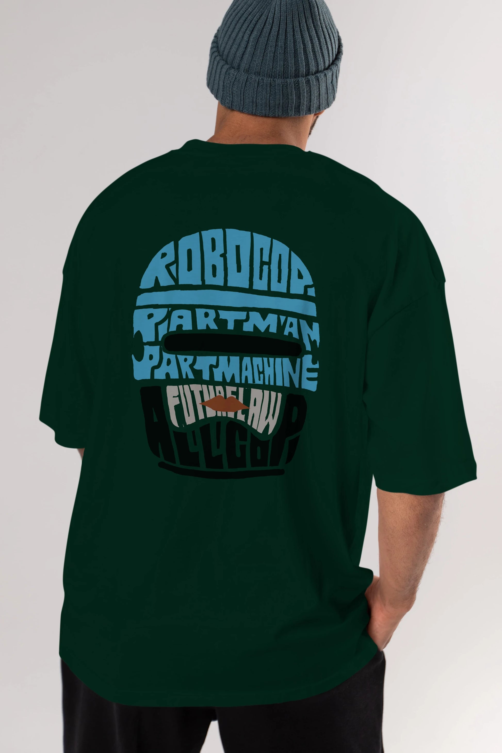 Robocop Arka Baskılı Oversize t-shirt %100 pamuk Erkek Kadın Unisex
