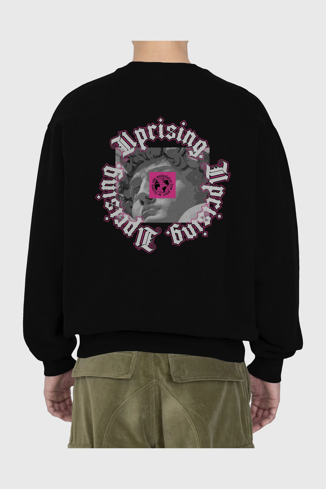 Uprising Arka Baskılı Oversize Sweatshirt Erkek Kadın Unisex
