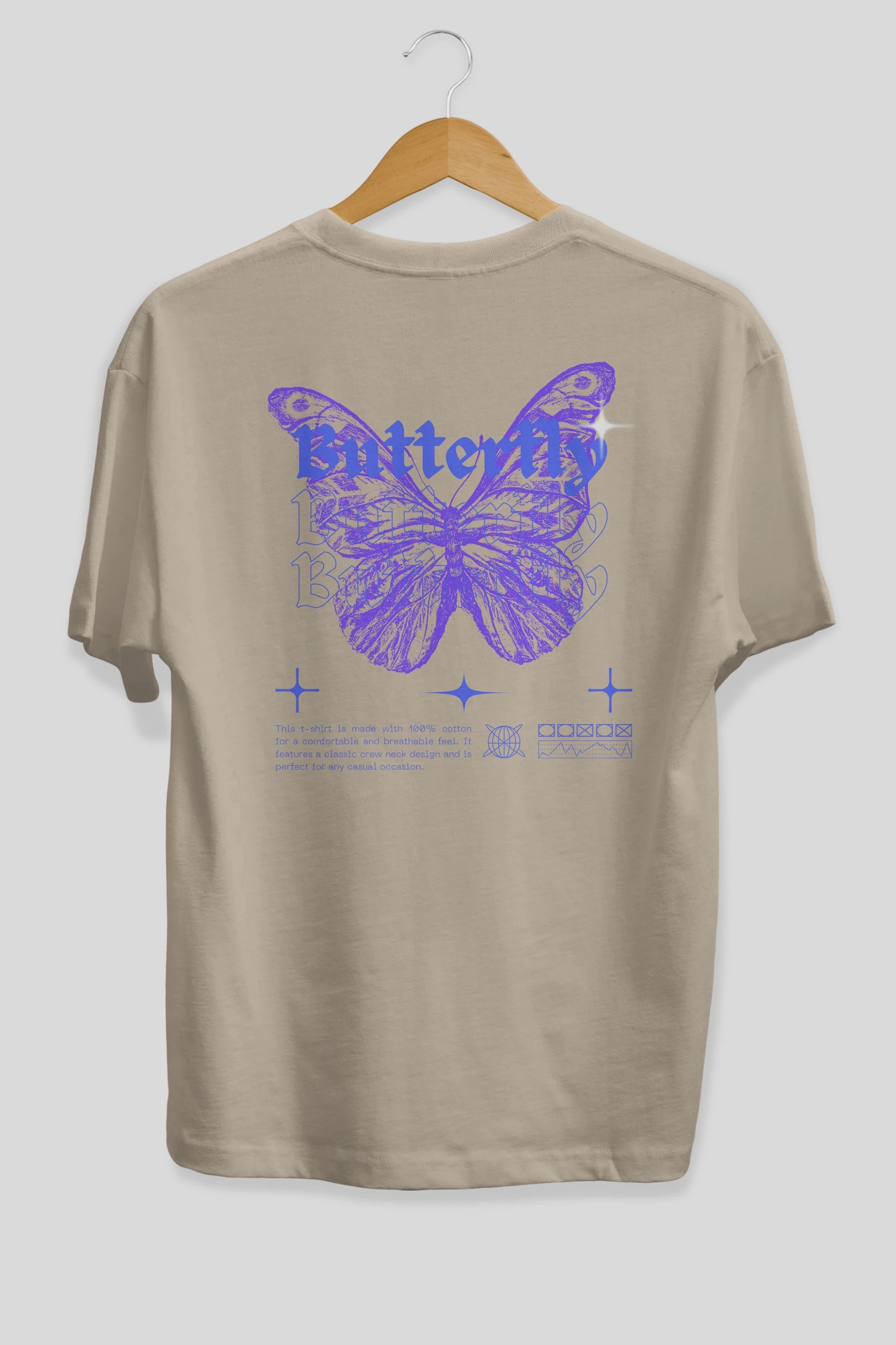 Butterfly Streetwear Arka Baskılı Oversize t-shirt Erkek Kadın Unisex