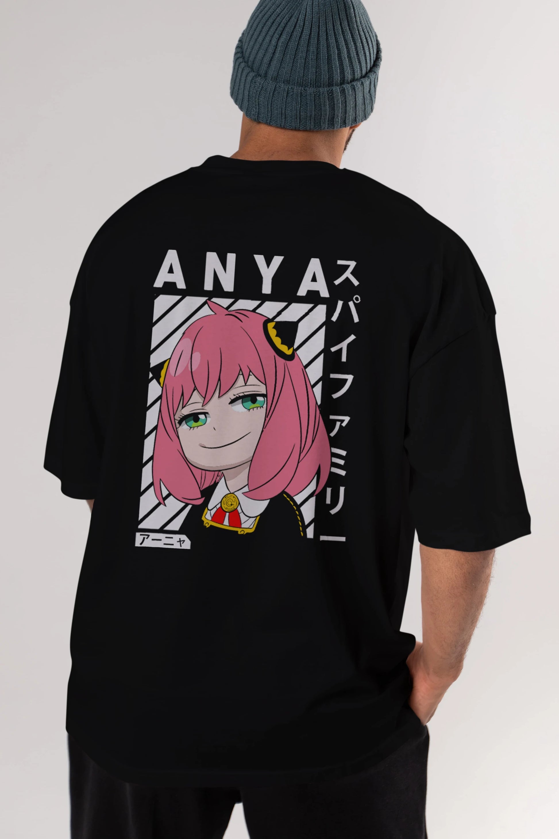 Anya SPYX FAMILY Anime Arka Baskılı Oversize t-shirt Erkek Kadın Unisex