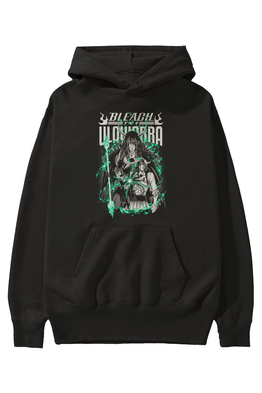 BLEACH(ULQUIARRA) Anime Ön Baskılı Hoodie Oversize Kapüşonlu Sweatshirt Erkek Kadın Unisex